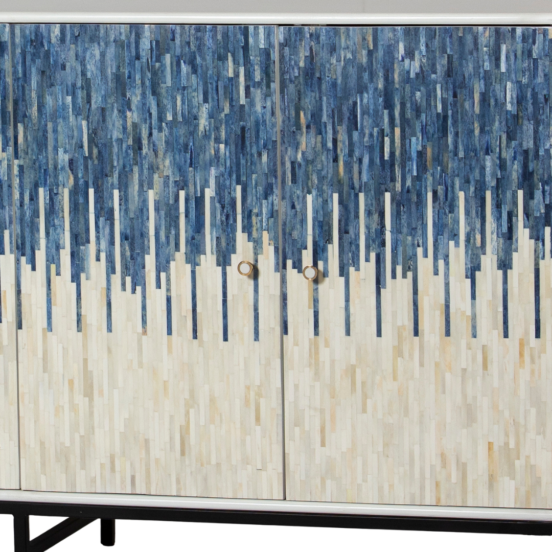 Naveli Sideboard Blue Bone Carved with Tabeer Homes 