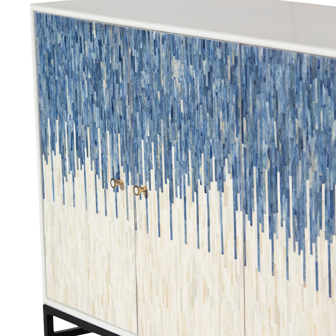 Naveli Sideboard Blue Bone Carved with Tabeer Homes 