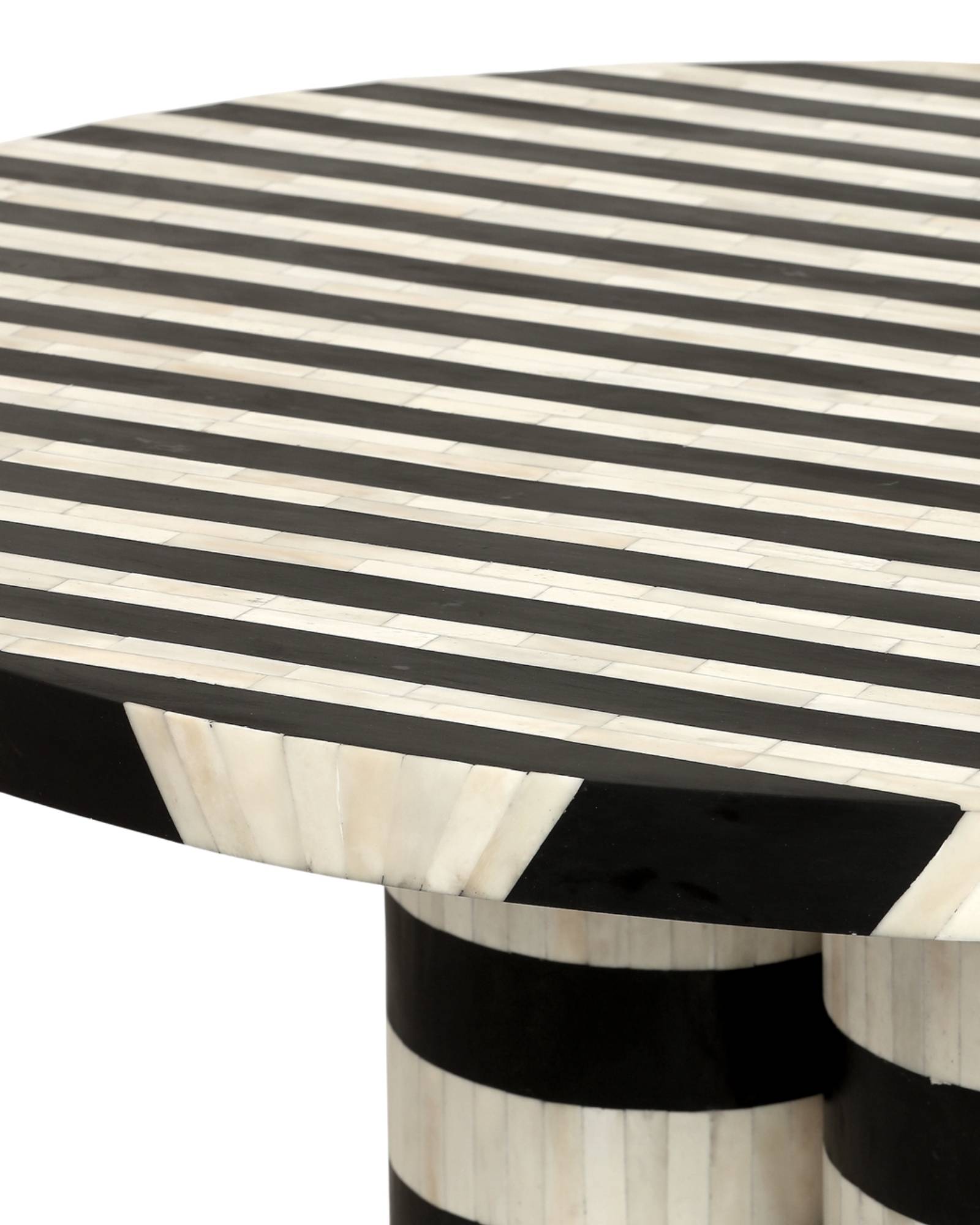 Orea Dining Table in Black and White Bone Inlay by Tabeer Homes