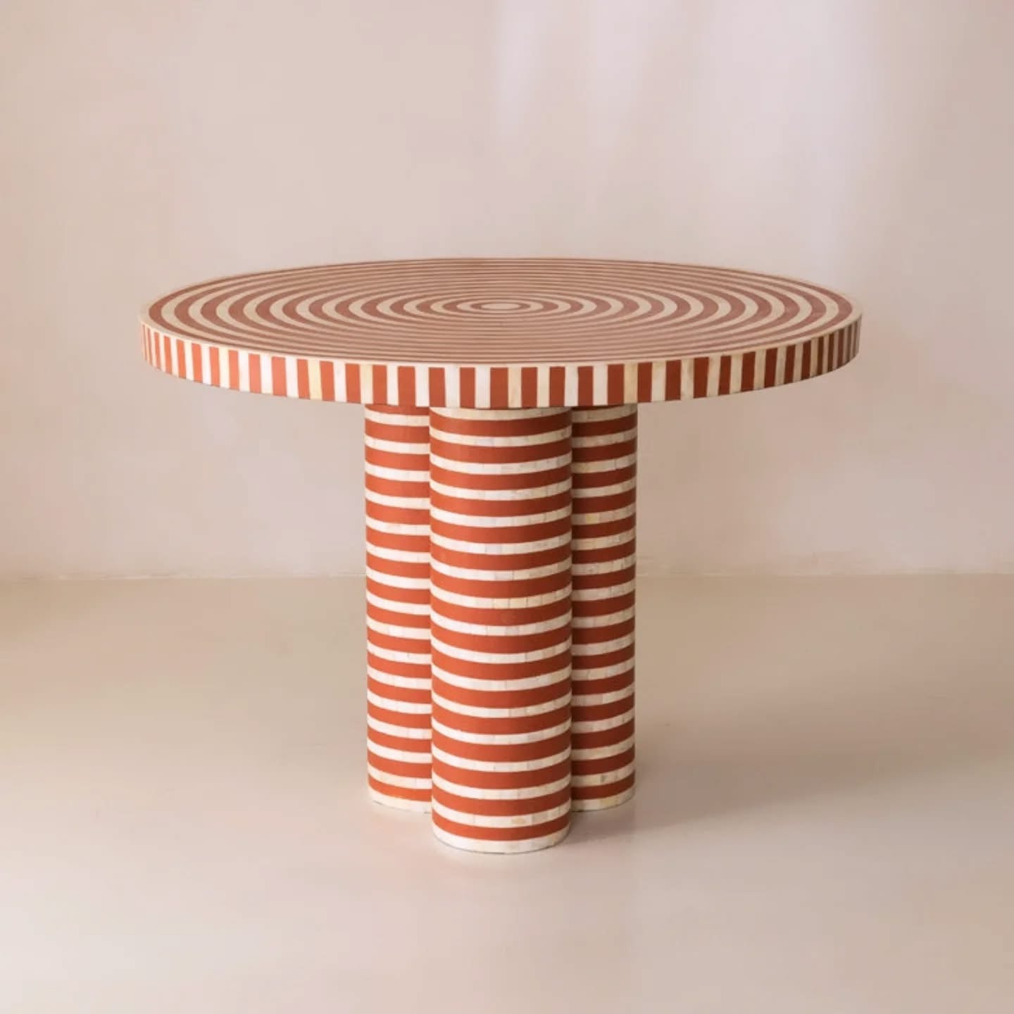 Orea Orange Dining Table - Bone Inlay by Tabeer Homes