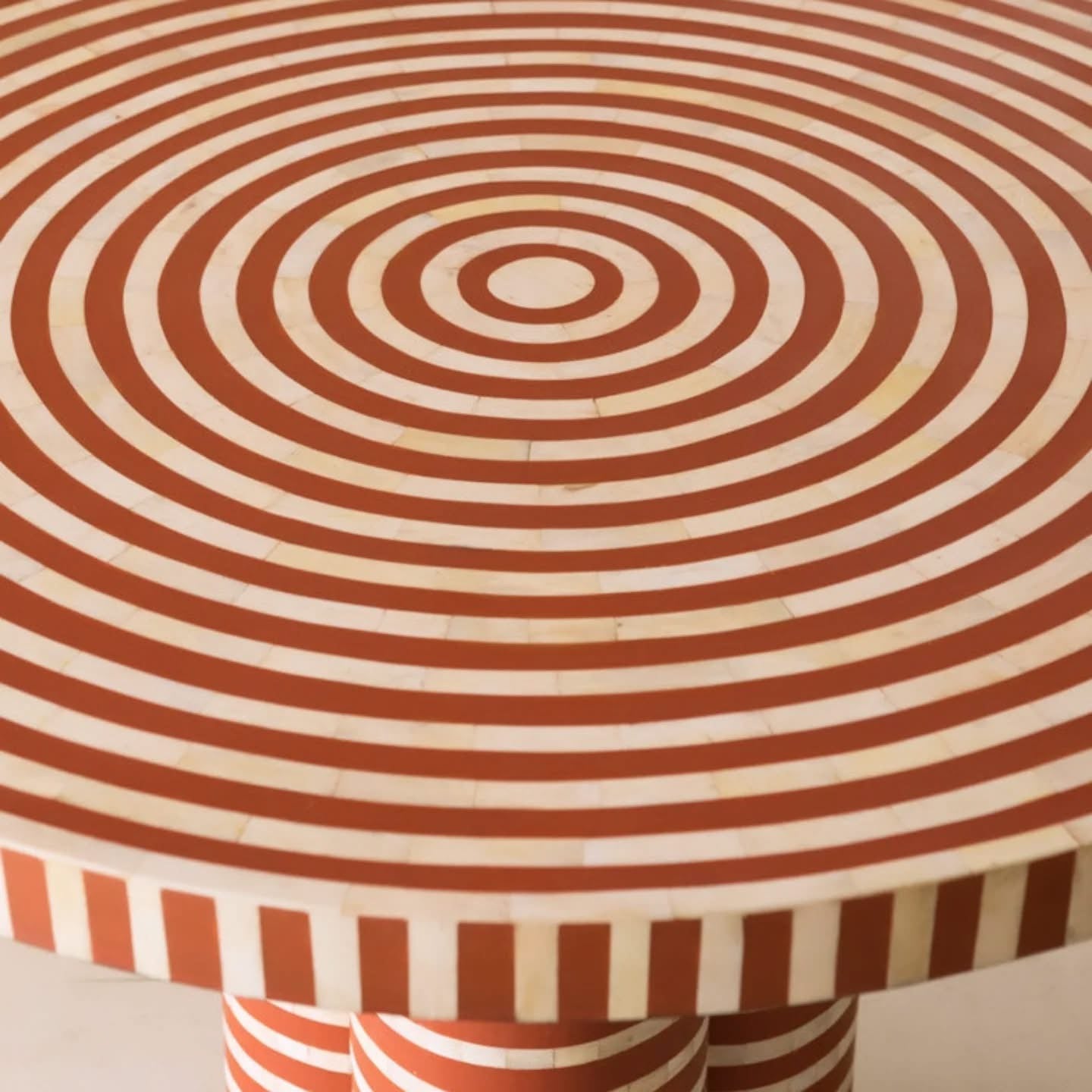 Orea Orange Dining Table - Bone Inlay by Tabeer Homes