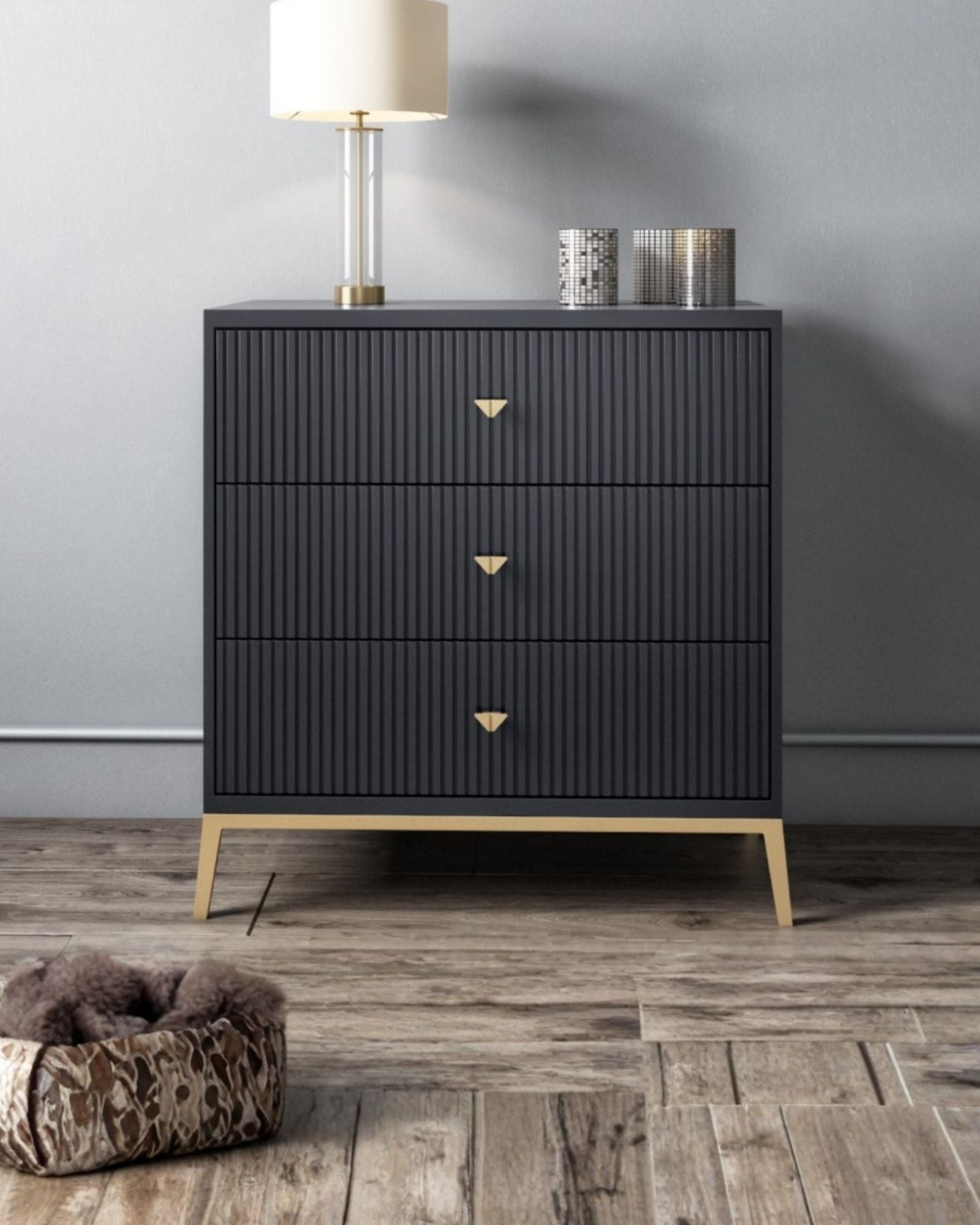 Piccolo Small Chest of Drawers - Black Wood - Tabeer Homes