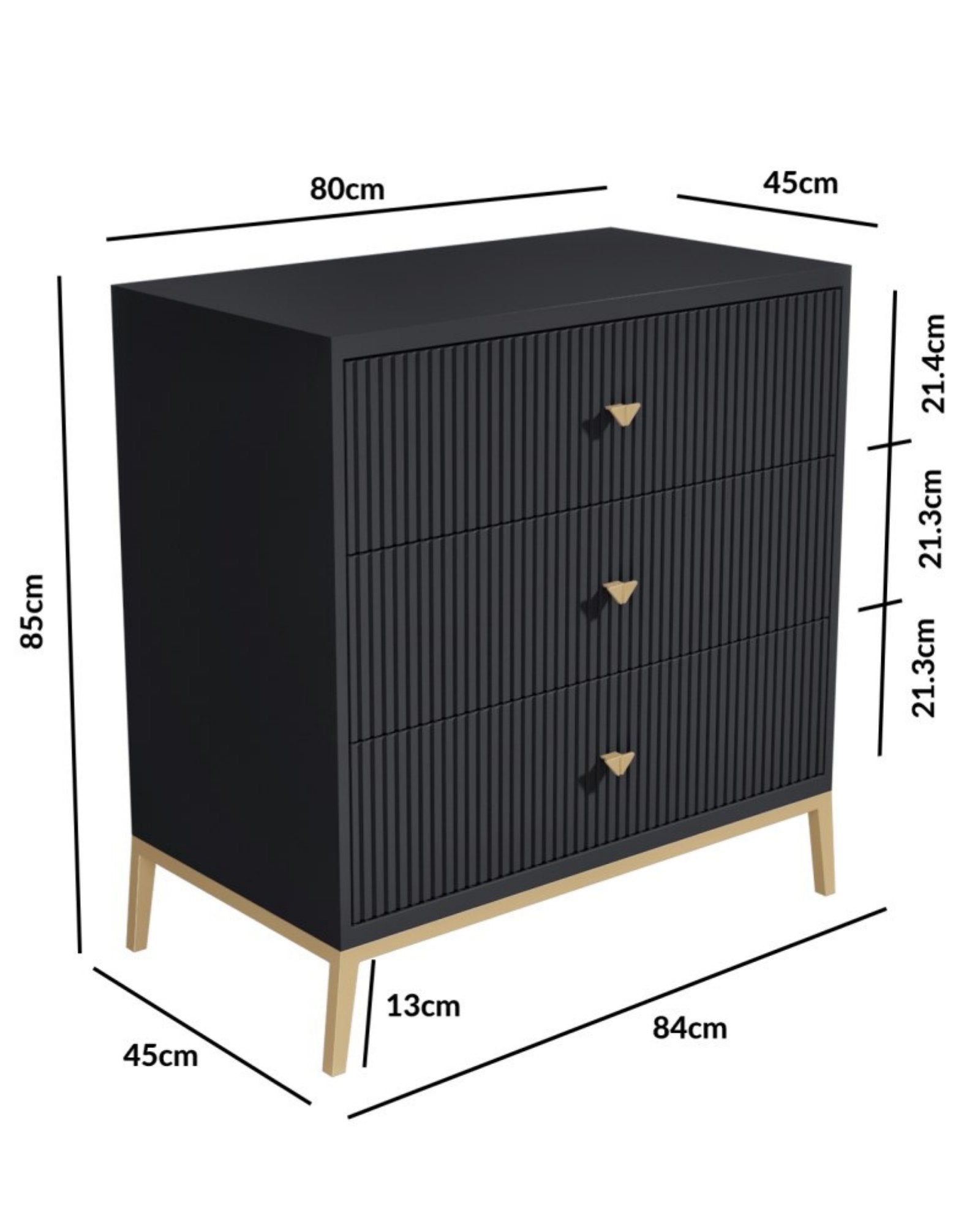 Piccolo Small Chest of Drawers - Black Wood - Tabeer Homes