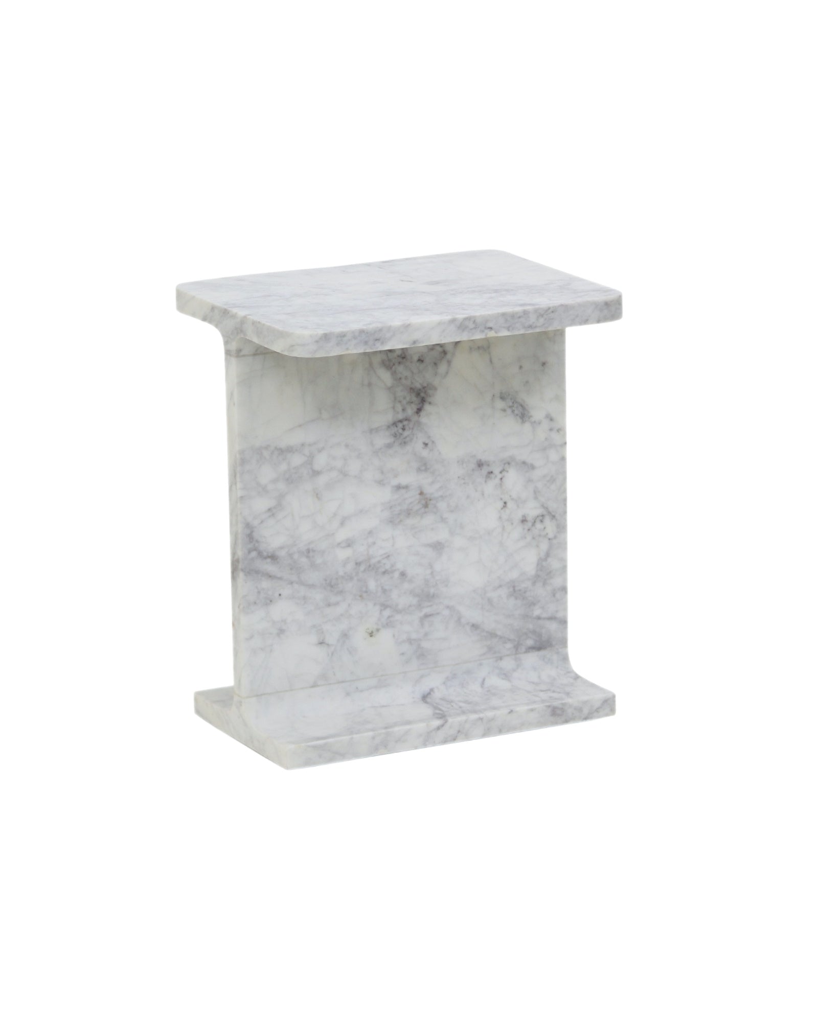 Pradeep Side Table - White Marble - Tabeer Homes