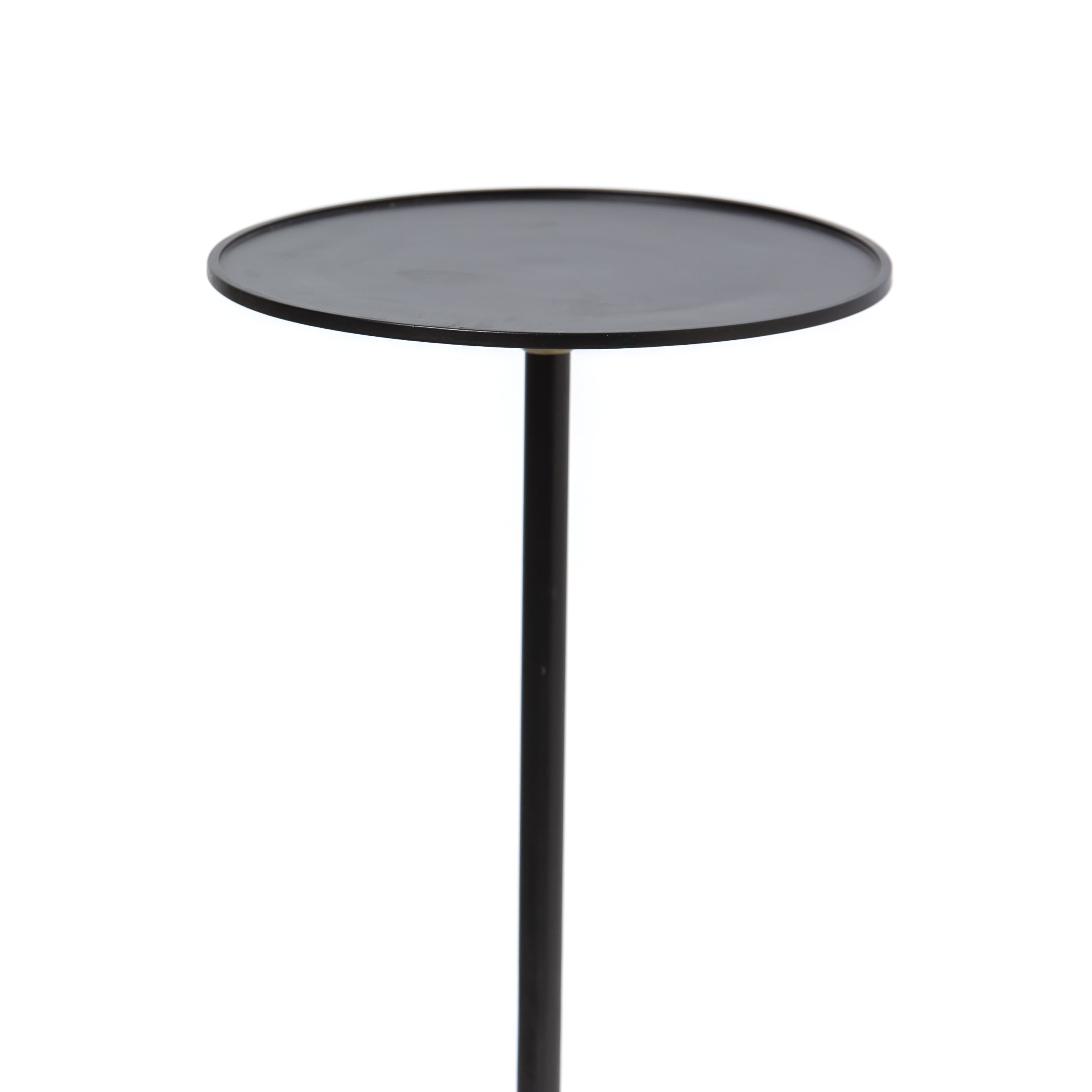 Praia Side Table – Black Metal & Marble Base by Tabeer Homes, contemporary sculptural accent table.