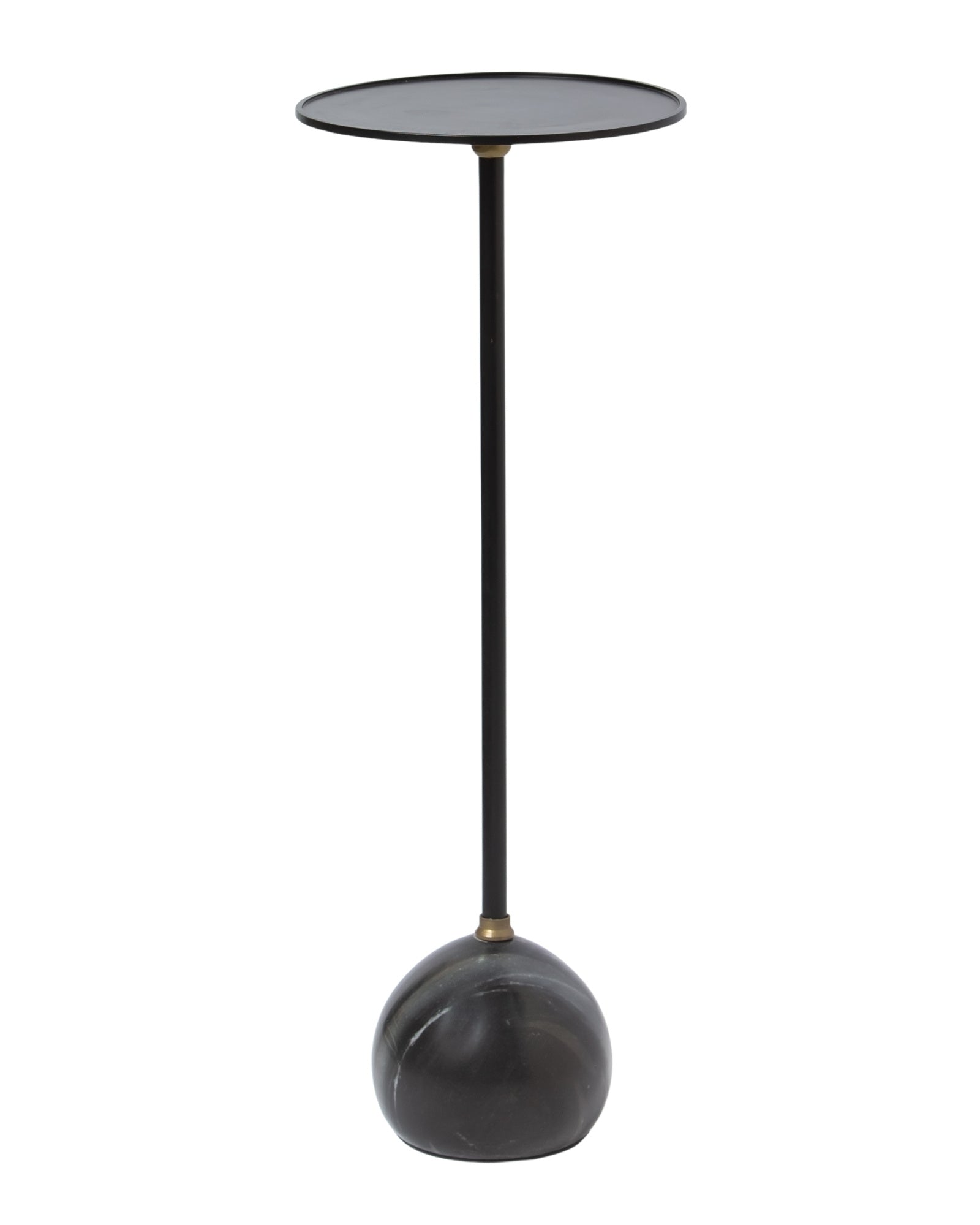 Praia Side Table – Black Metal & Marble Base by Tabeer Homes, contemporary sculptural accent table.