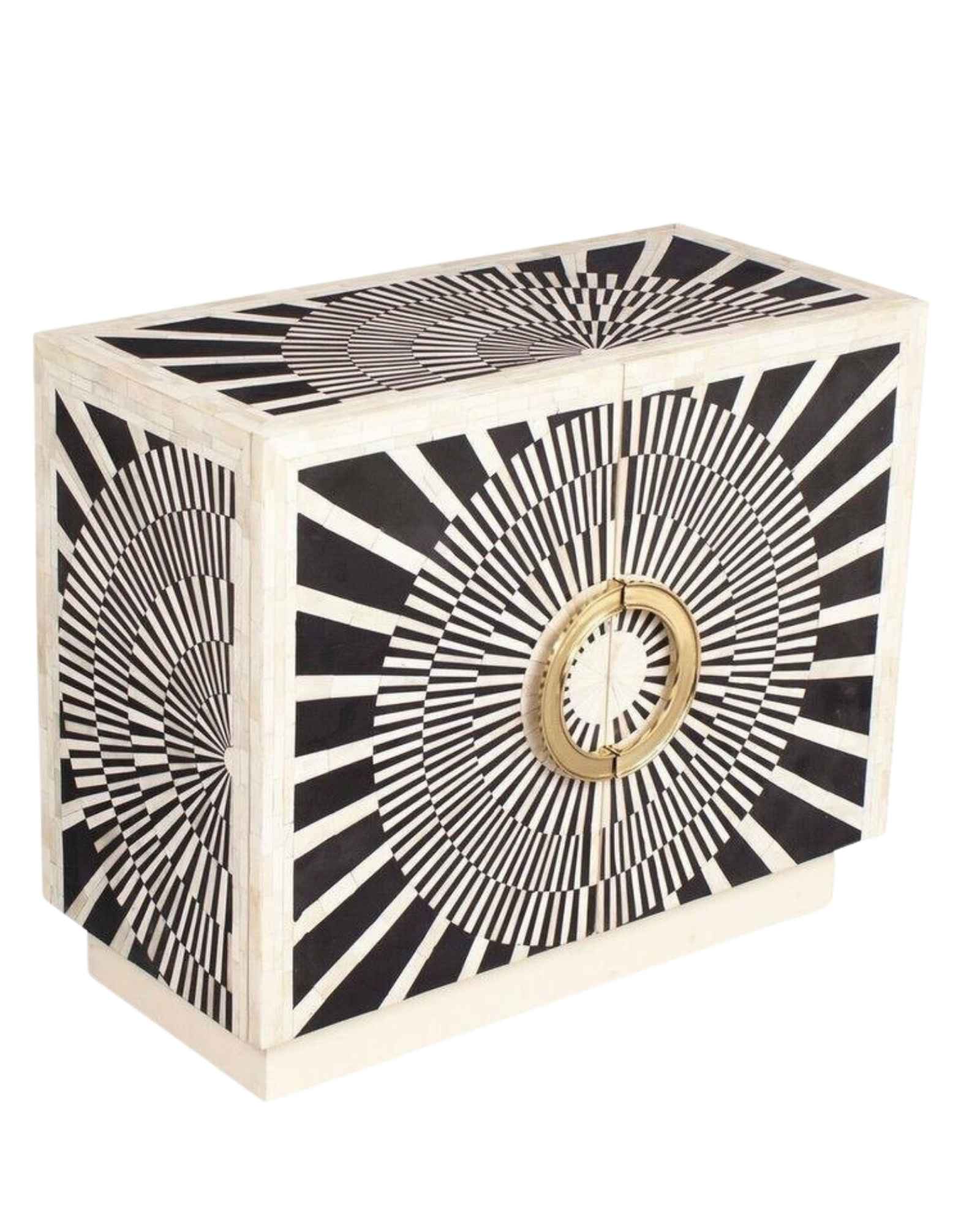 Ravi Cabinet - Black & White Bone Inlay - Tabeer Homes