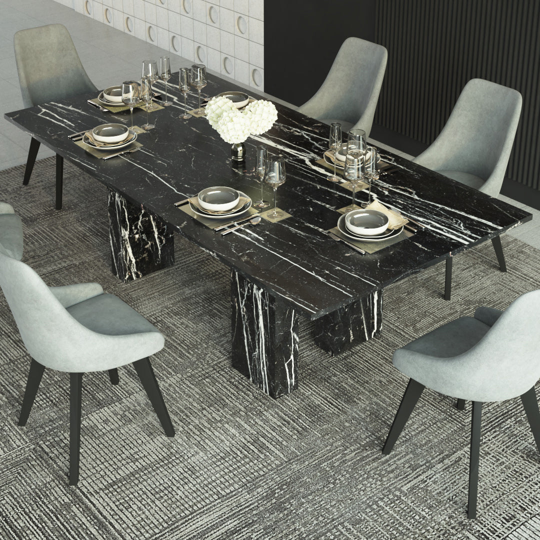 Ava Dining Table - 8 Seater Marble Clad - Tabeer Homes