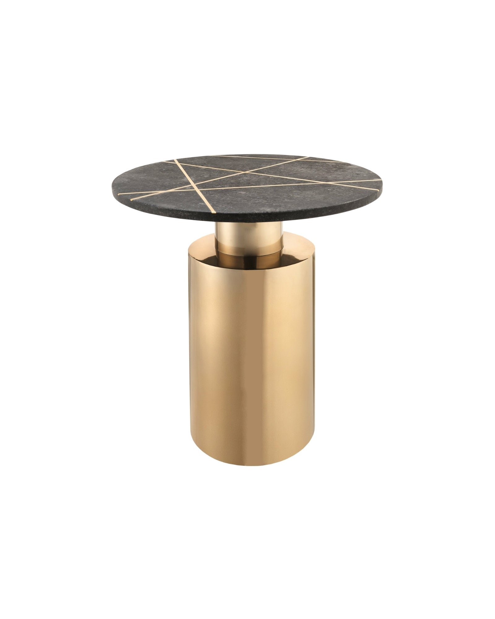 Rohini Side Table - Black Marble - Tabeer Homes