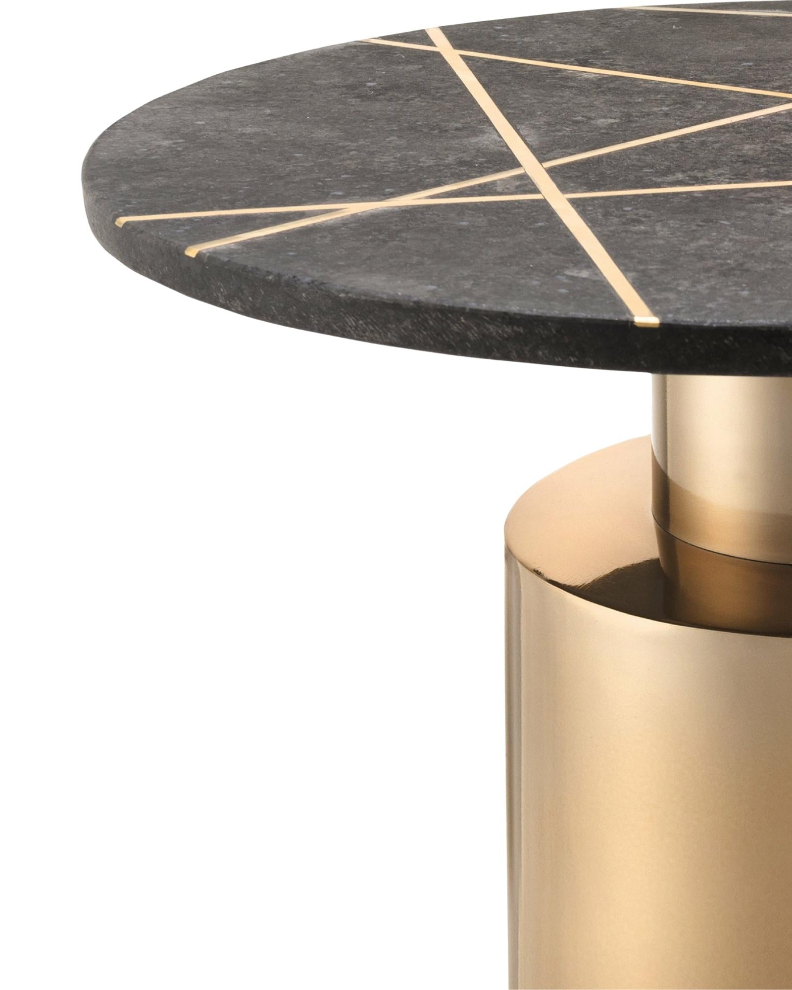 Rohini Side Table - Black Marble - Tabeer Homes