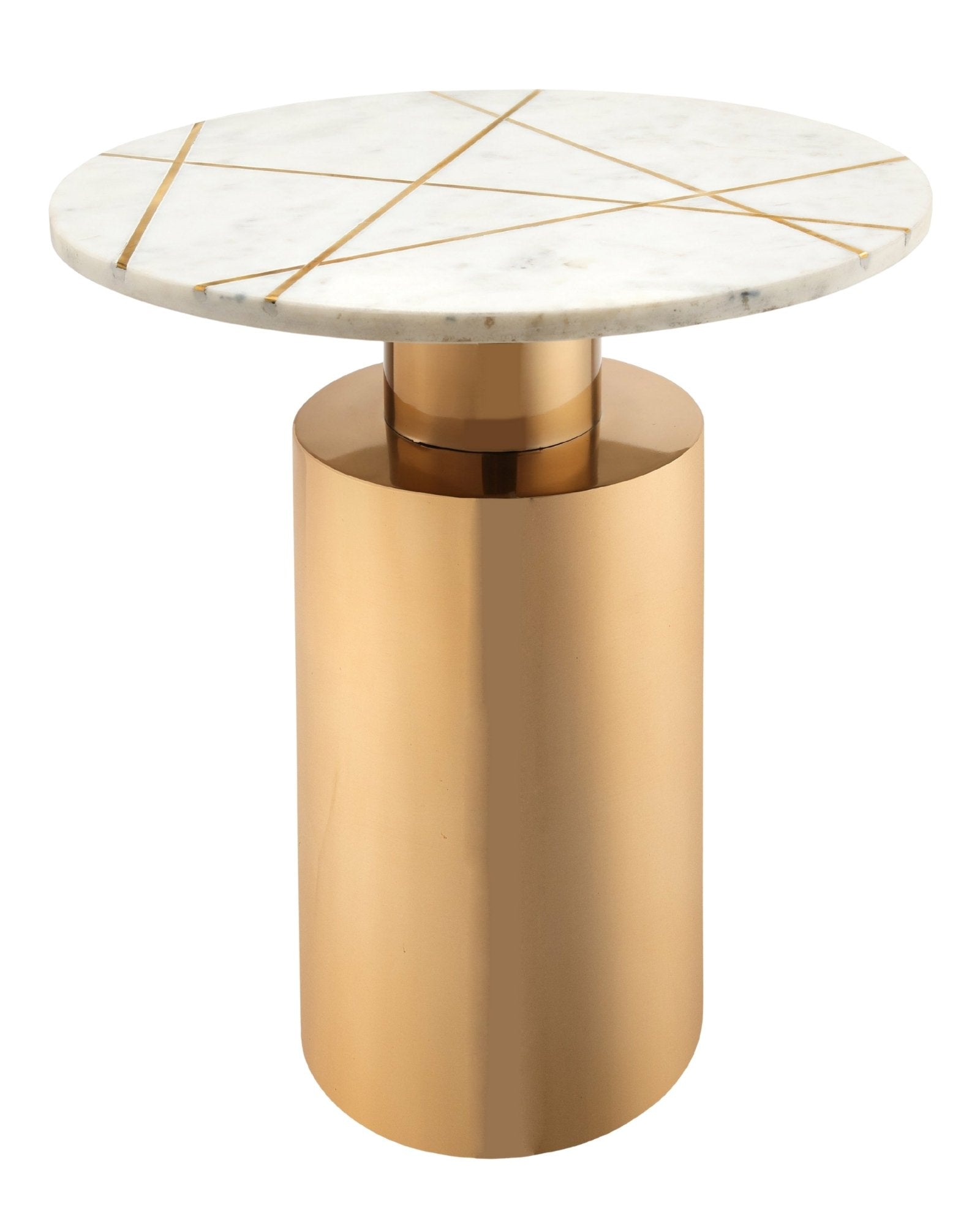 Rohini Side Table - White Marble - Tabeer Homes
