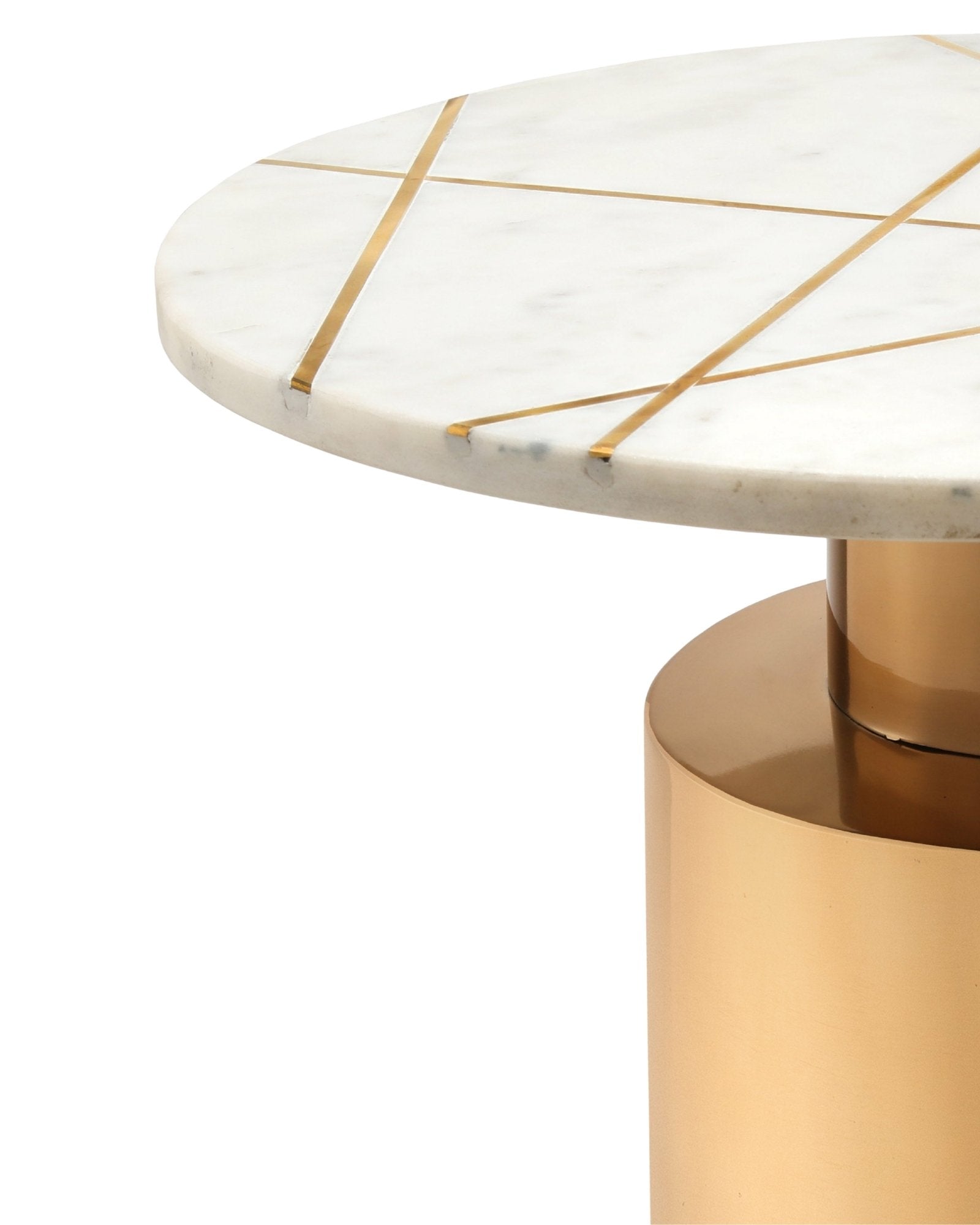 Rohini Side Table - White Marble - Tabeer Homes
