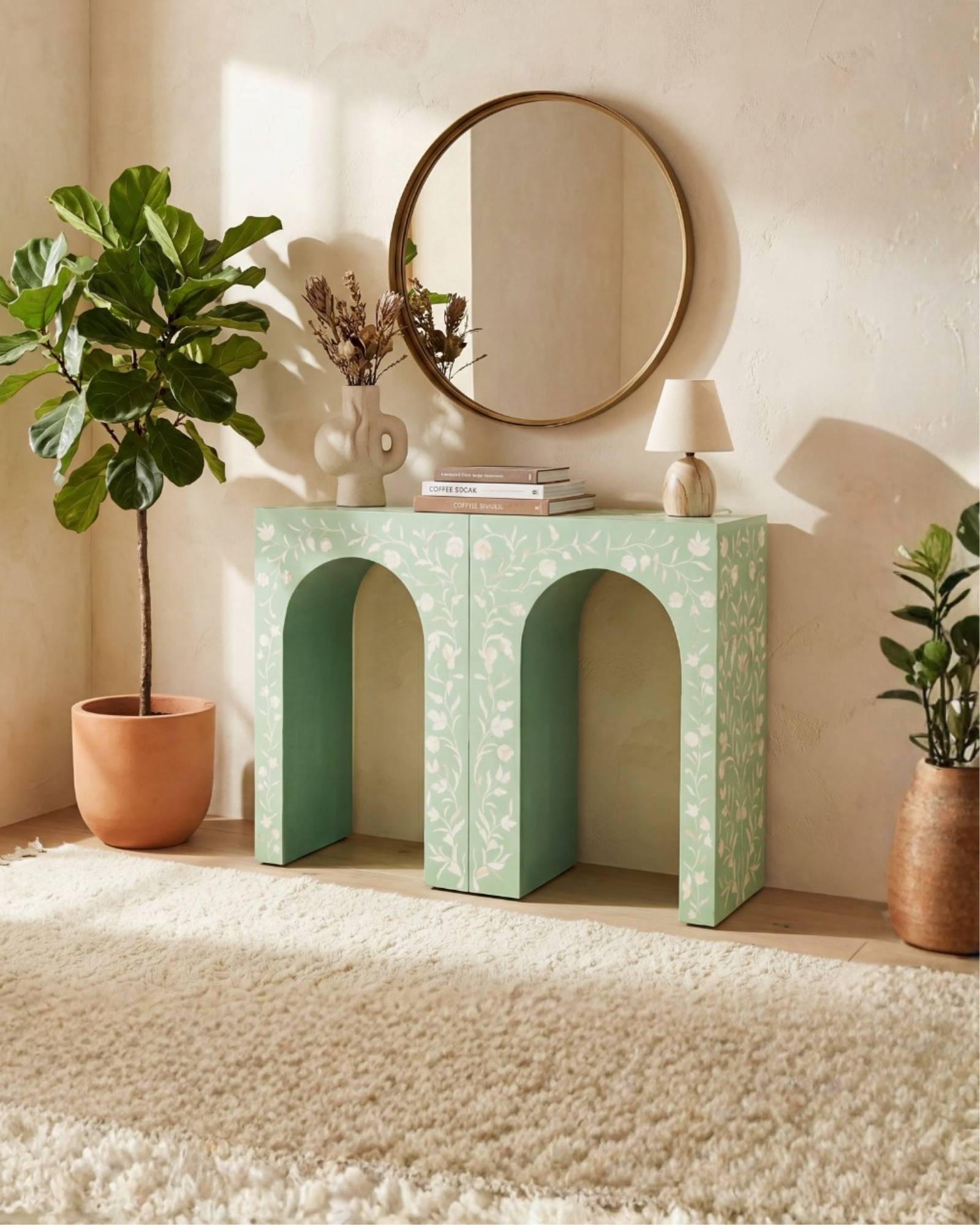 Rosetta Console - Green Bone Inlay