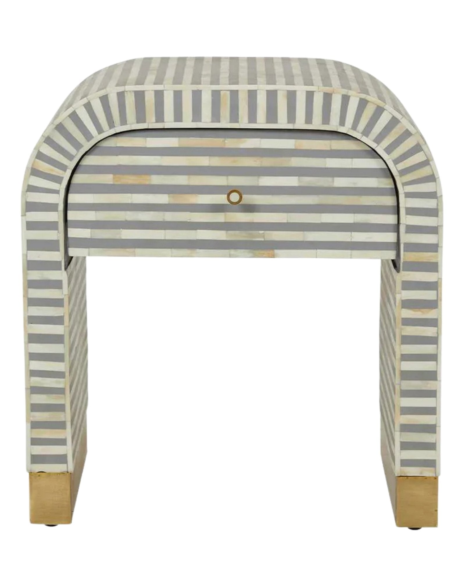 Saphed Bone Inlay Side Drawers - Grey Bone Inlay - Tabeer Homes