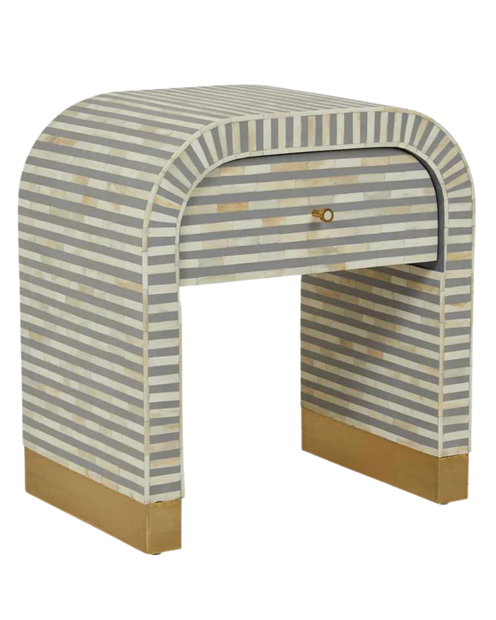 Saphed Bone Inlay Side Drawers - Grey Bone Inlay - Tabeer Homes