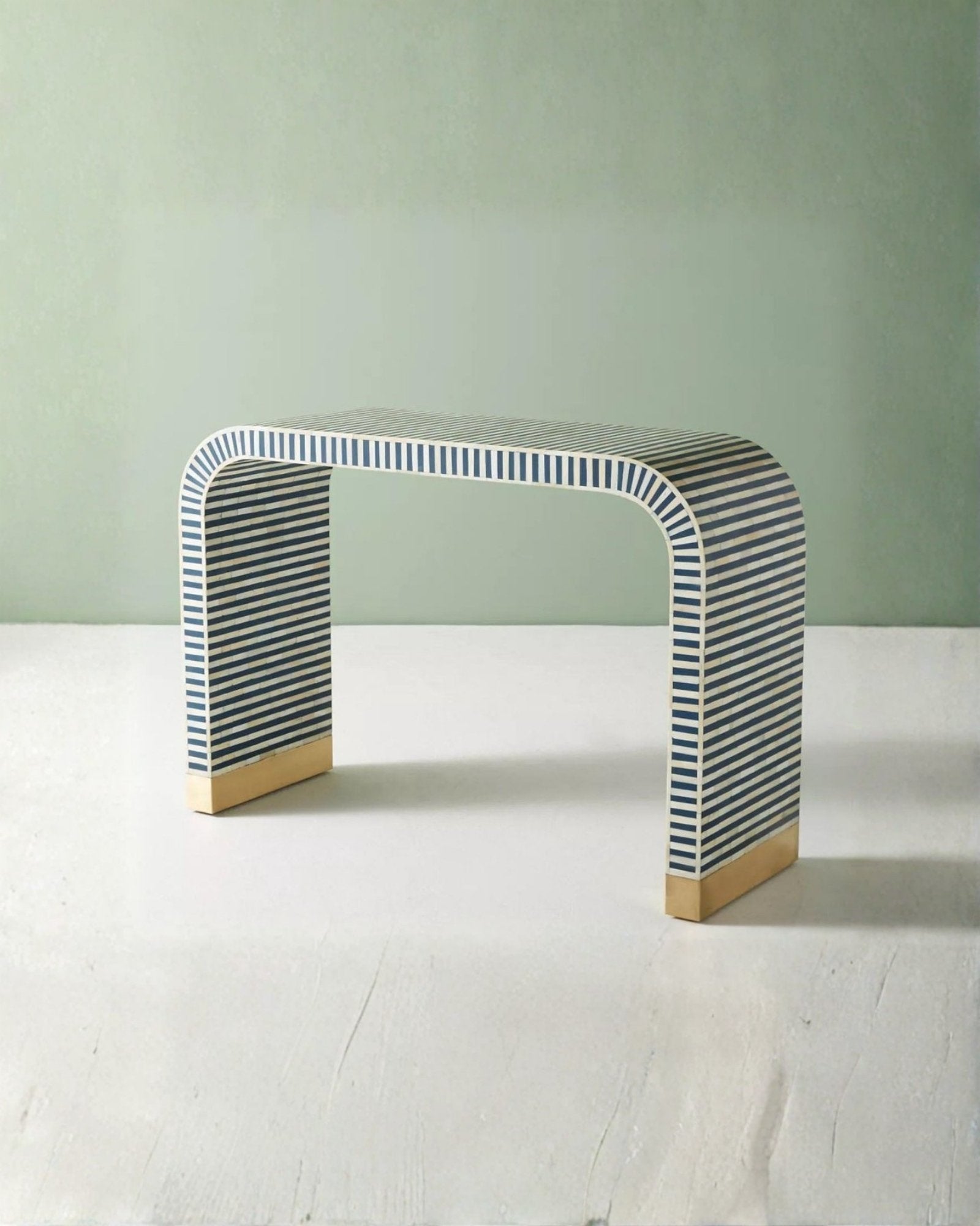 Saphed Console Table - Navy Blue Bone Inlay - Tabeer Homes
