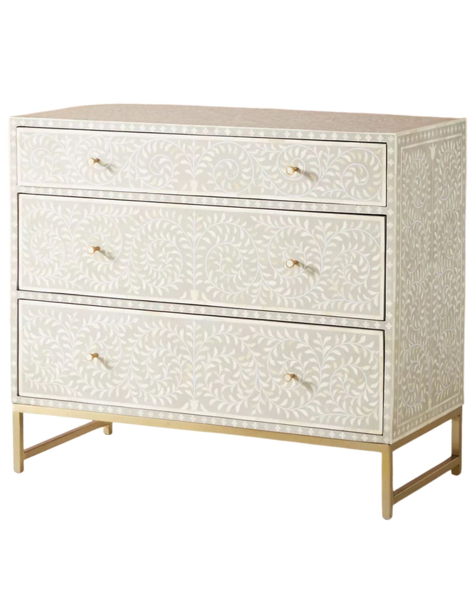Seema Chest of Drawers - Grey Bone Inlay - Tabeer Homes