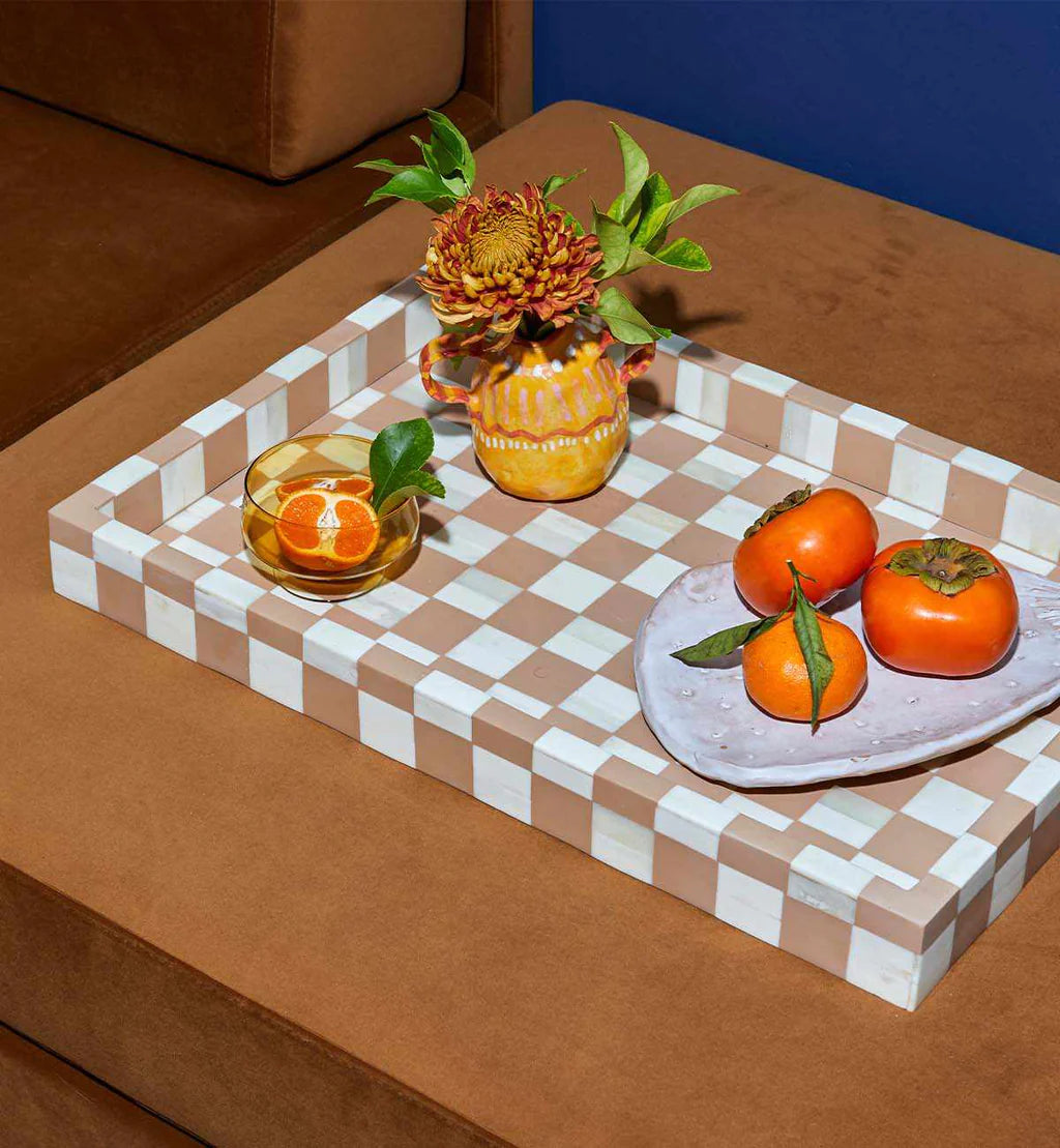 Shop Maze Tray - Brown Bone Inlay in Abu Dhabi | Tabeer Homes