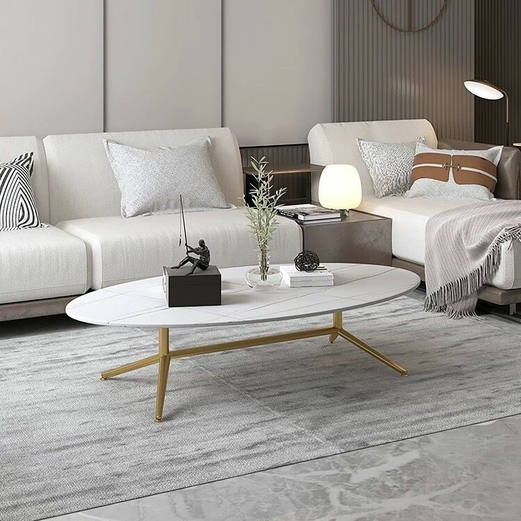 Split Coffee Table - White Marble - Tabeer Homes