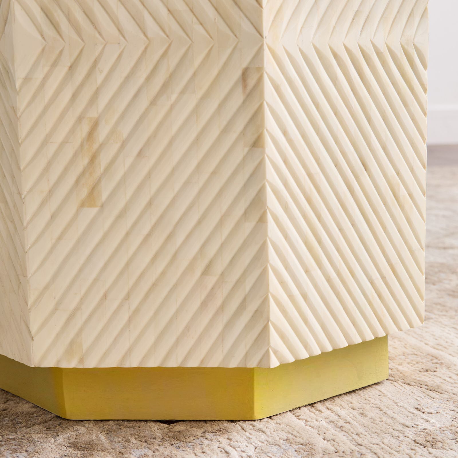 Anu Side Table - Bone Carved - Tabeer Homes