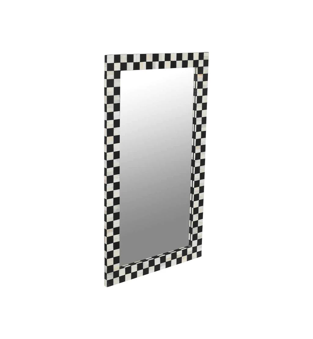 Maze Mirror - Black Bone Inlay