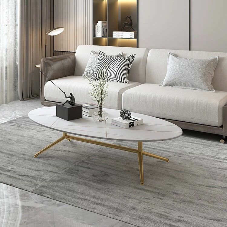 Split Coffee Table - White Marble - Tabeer Homes