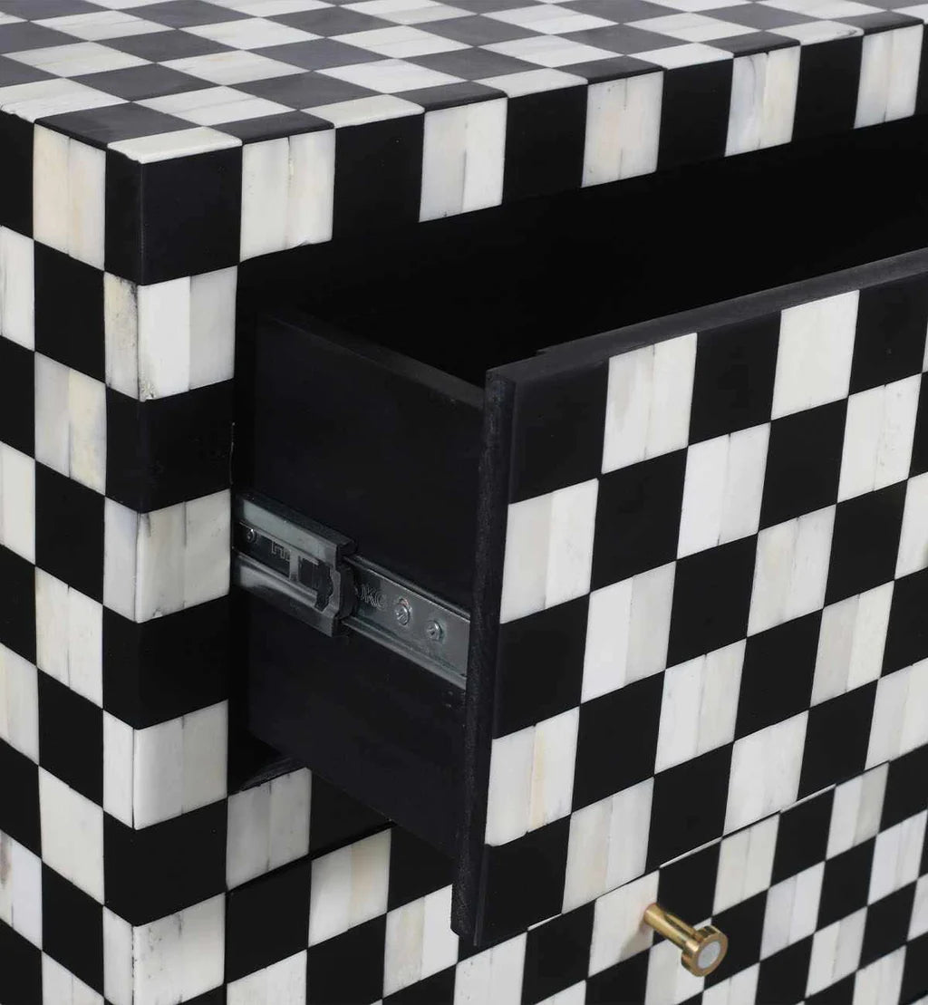Maze Chest of Drawers - Black Bone Inlay - Tabeer Homes