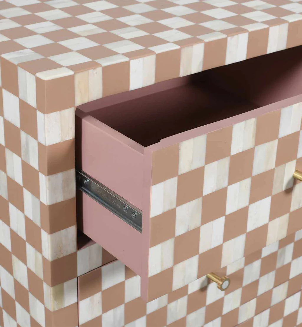 Maze Chest of Drawers - Brown Bone Inlay