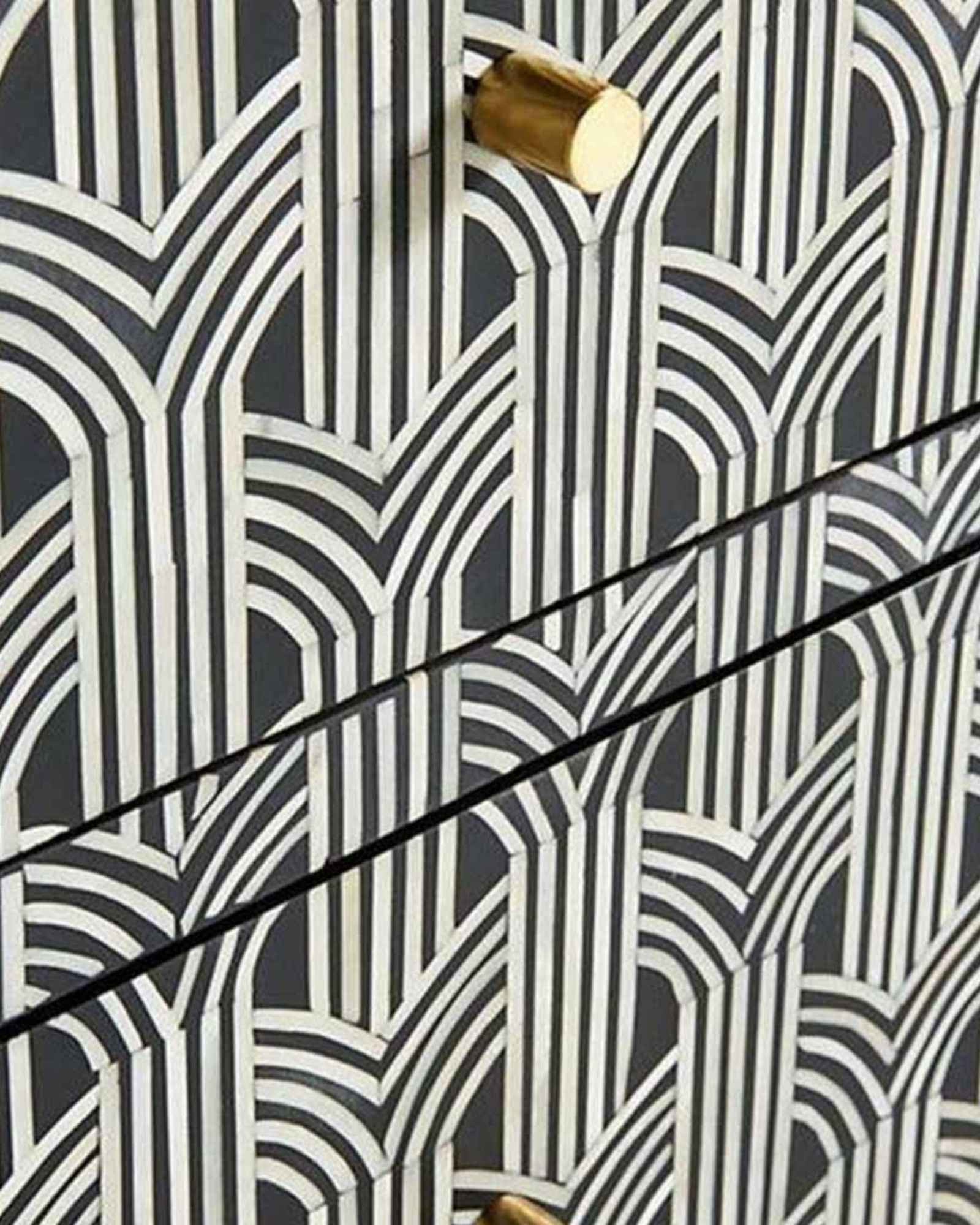Tamia Sideboard Buffet - Black & White Bone Inlay