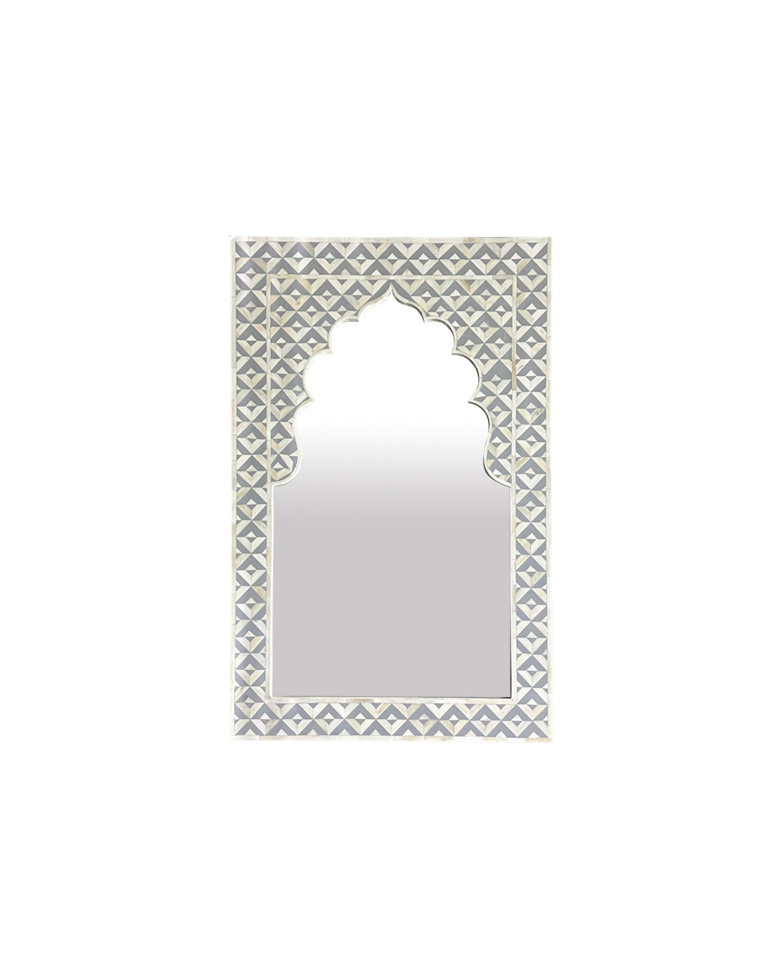 Trikon Mirror - Grey Bone Inlay - Tabeer Homes