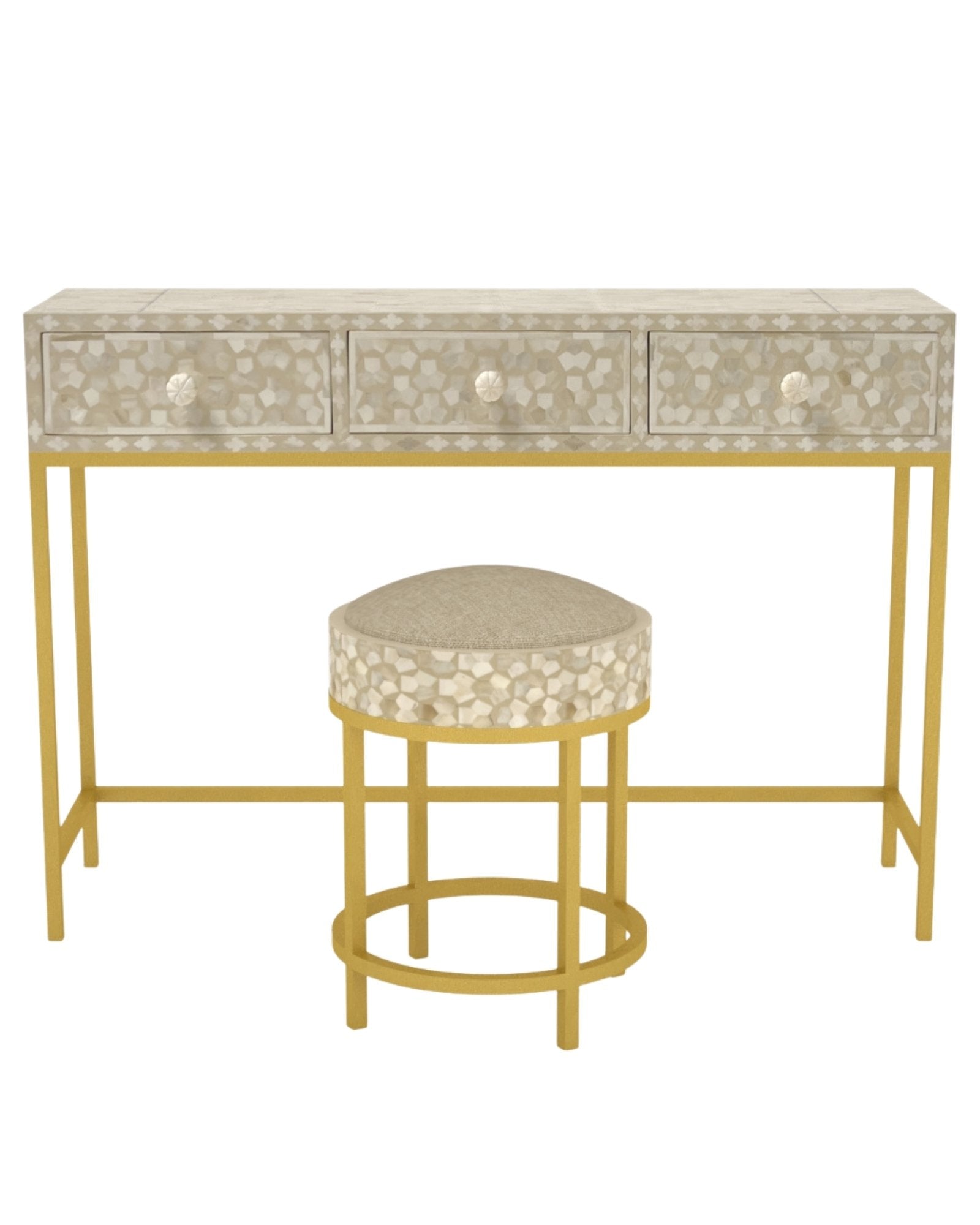 Vaan Dresser Console - Cream Bone Inlay - Tabeer Homes