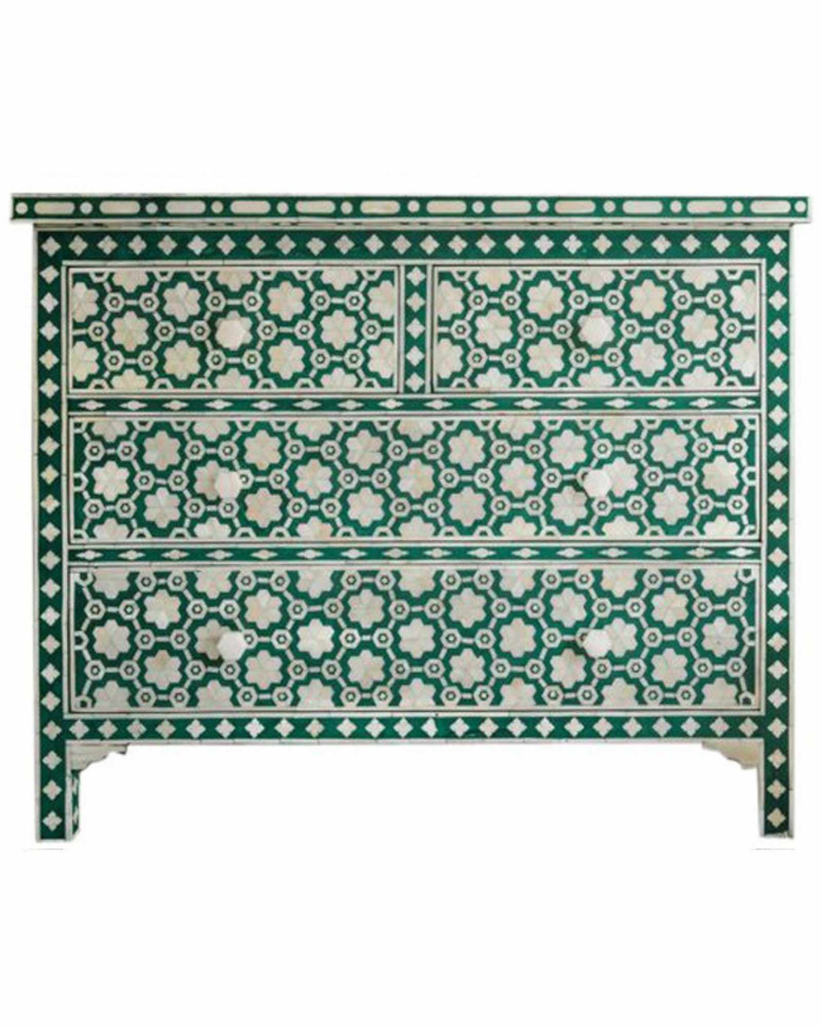Varg Chest of Drawers - Green Bone Inlay - Tabeer Homes