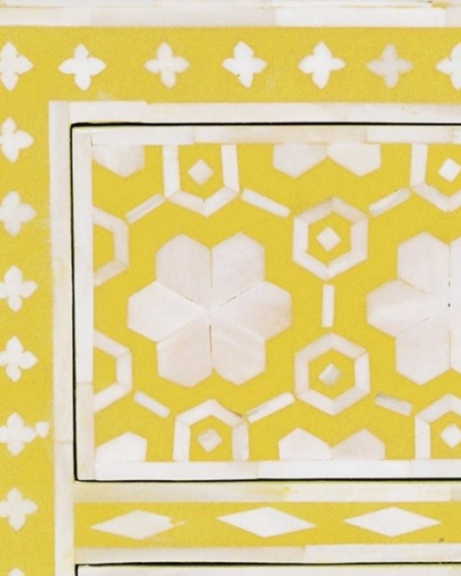 Varg Side Drawer - Yellow Bone Inlay - Tabeer Homes