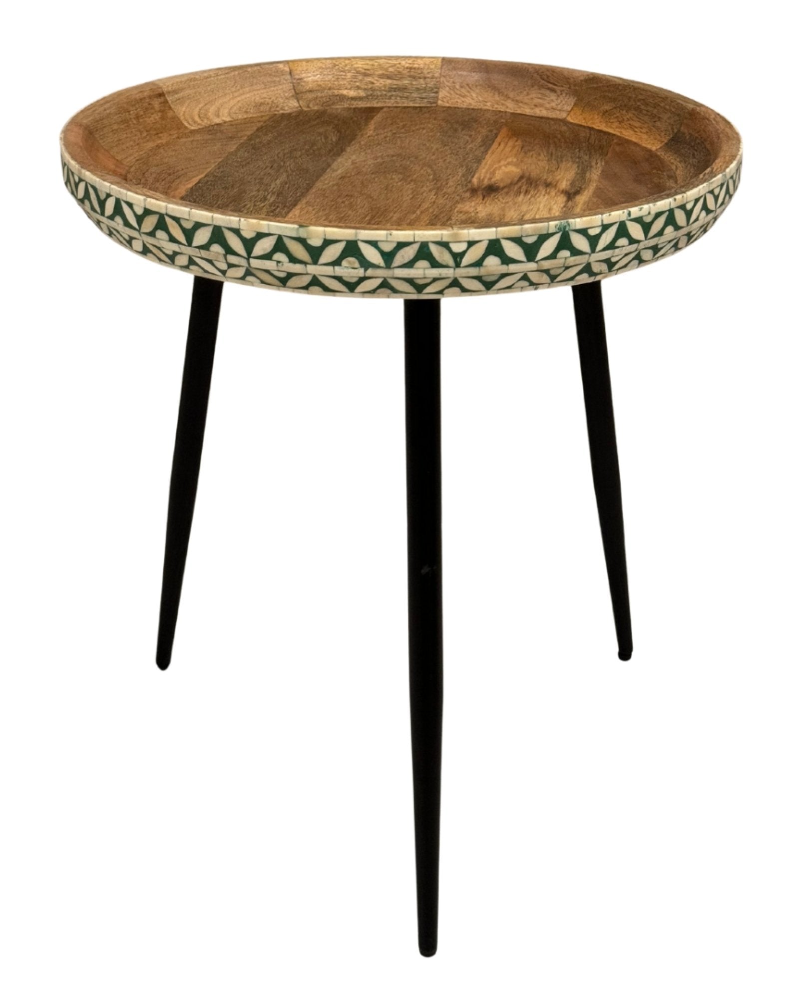 Versa Side Table - Set of 3 Green Bone Inlay 
