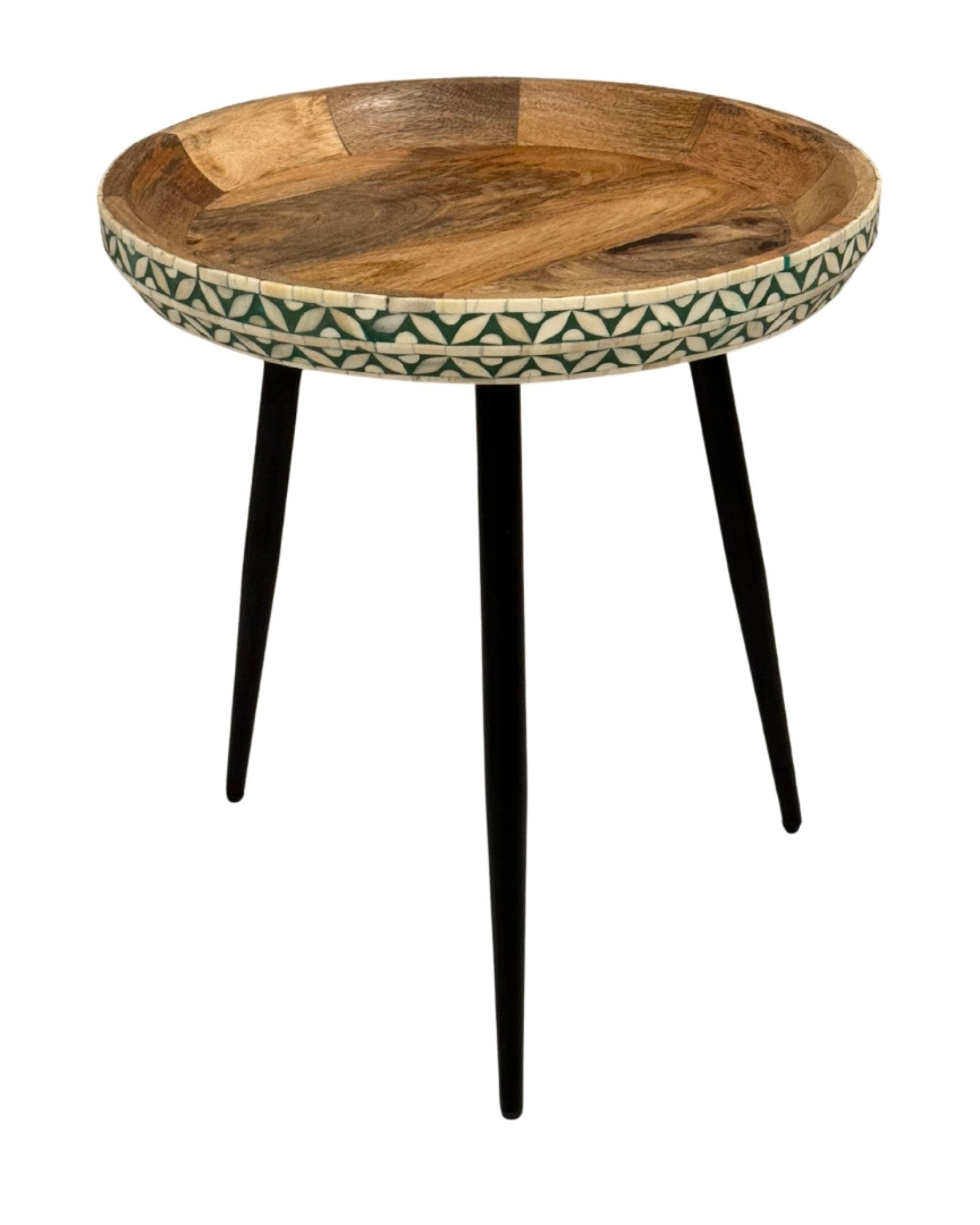Versa Side Table - Set of 3 Green Bone Inlay 