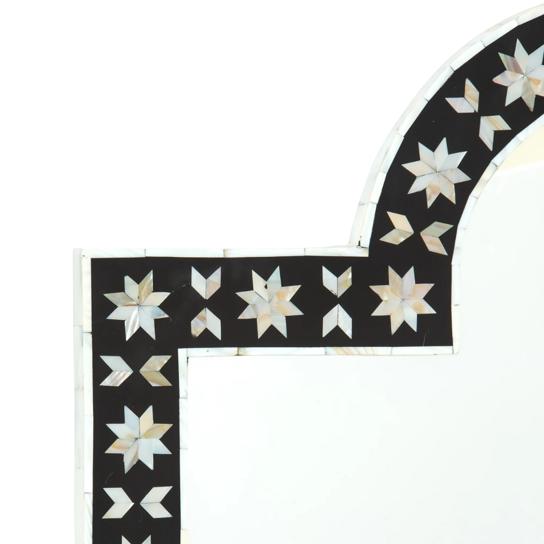 Vitara Mirror - Black & White Mother of Pearl 3