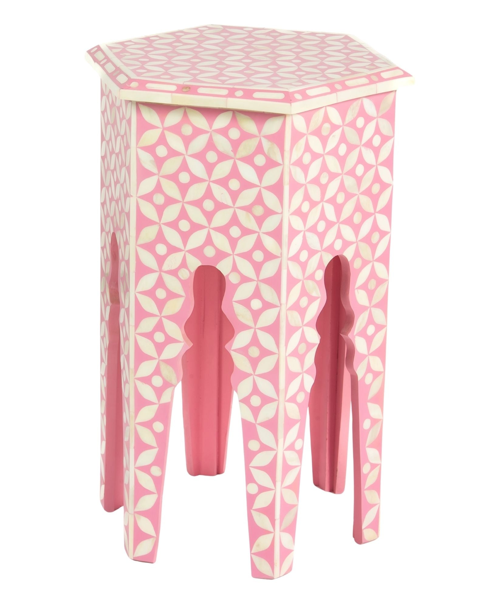 Yasmine Side Table - Pink Bone Inlay
