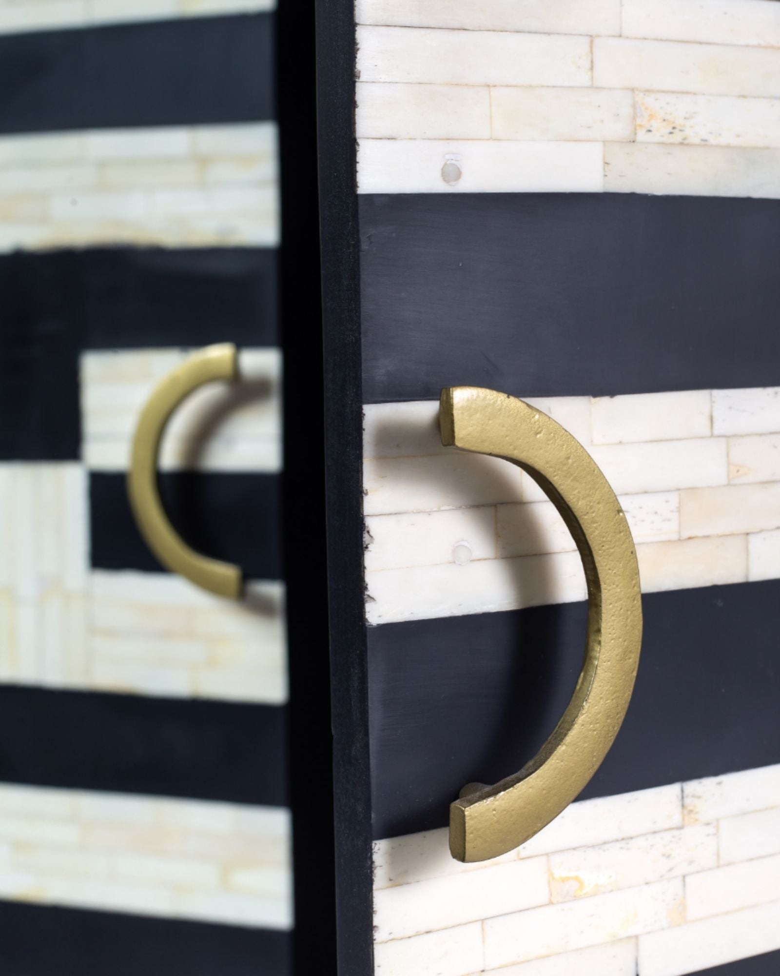Zuri Cabinet - Black & White Bone Inlay - Tabeer Homes