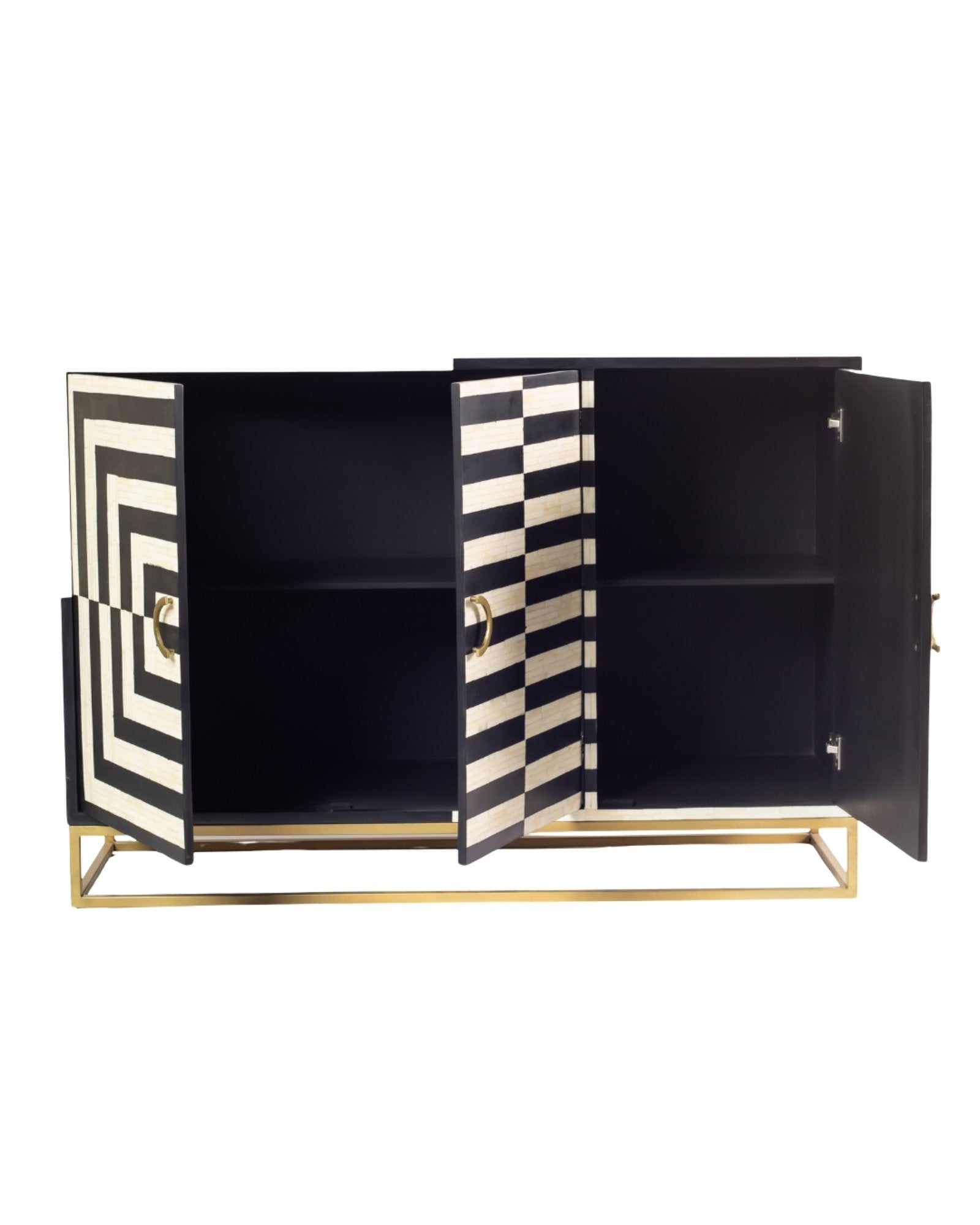 Zuri Cabinet - Black & White Bone Inlay - Tabeer Homes