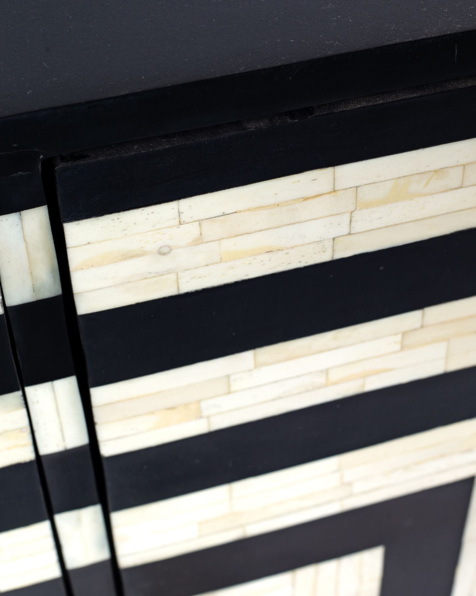 Zuri Cabinet - Black & White Bone Inlay - Tabeer Homes