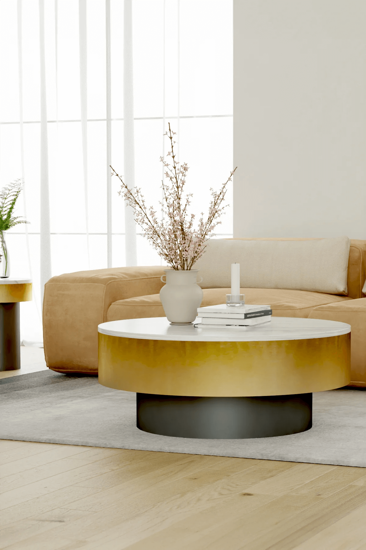 white and gold cofee table from tabeer homes