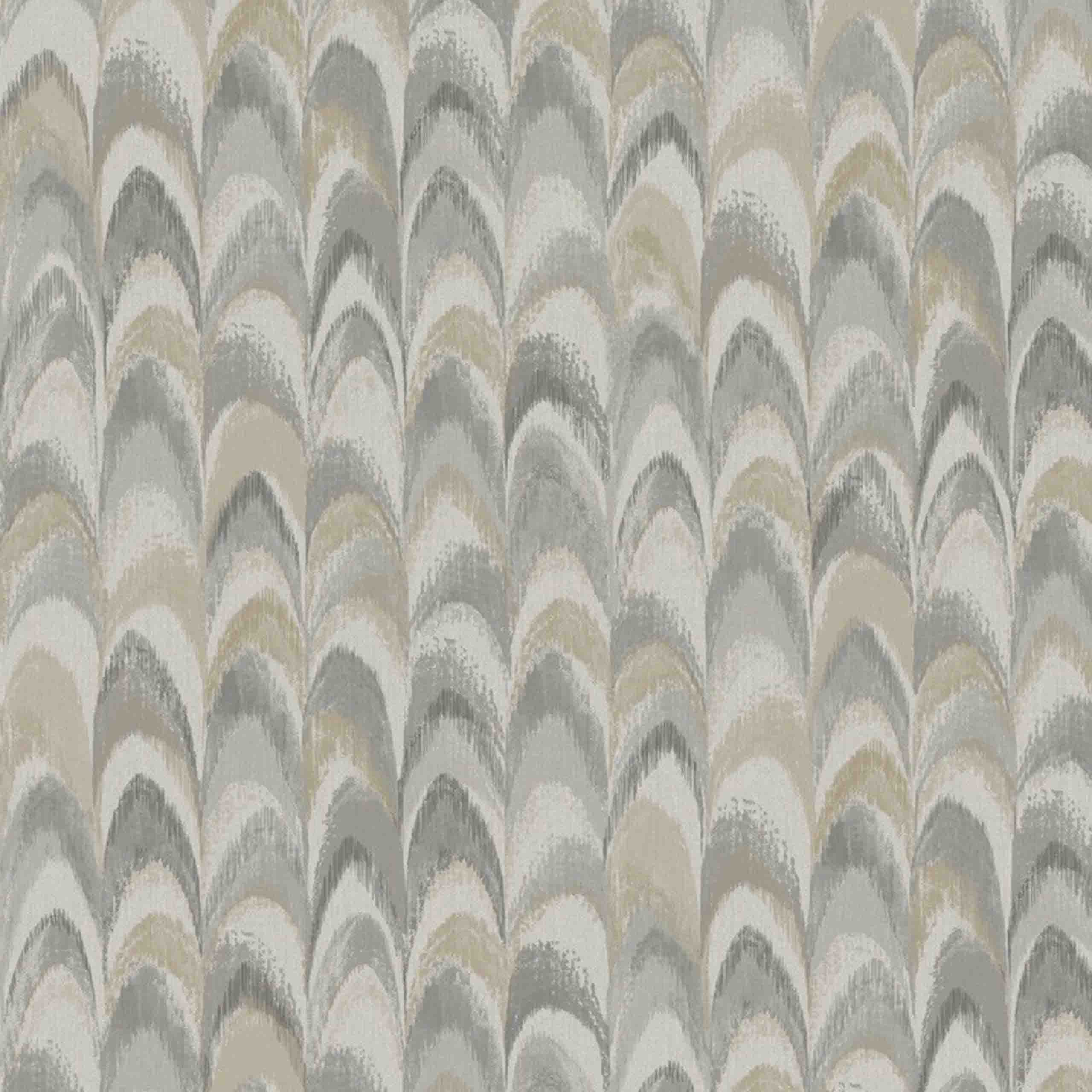 Close-up of grey wallpaper with abstract curves, perfect for adding sophistication to walls.