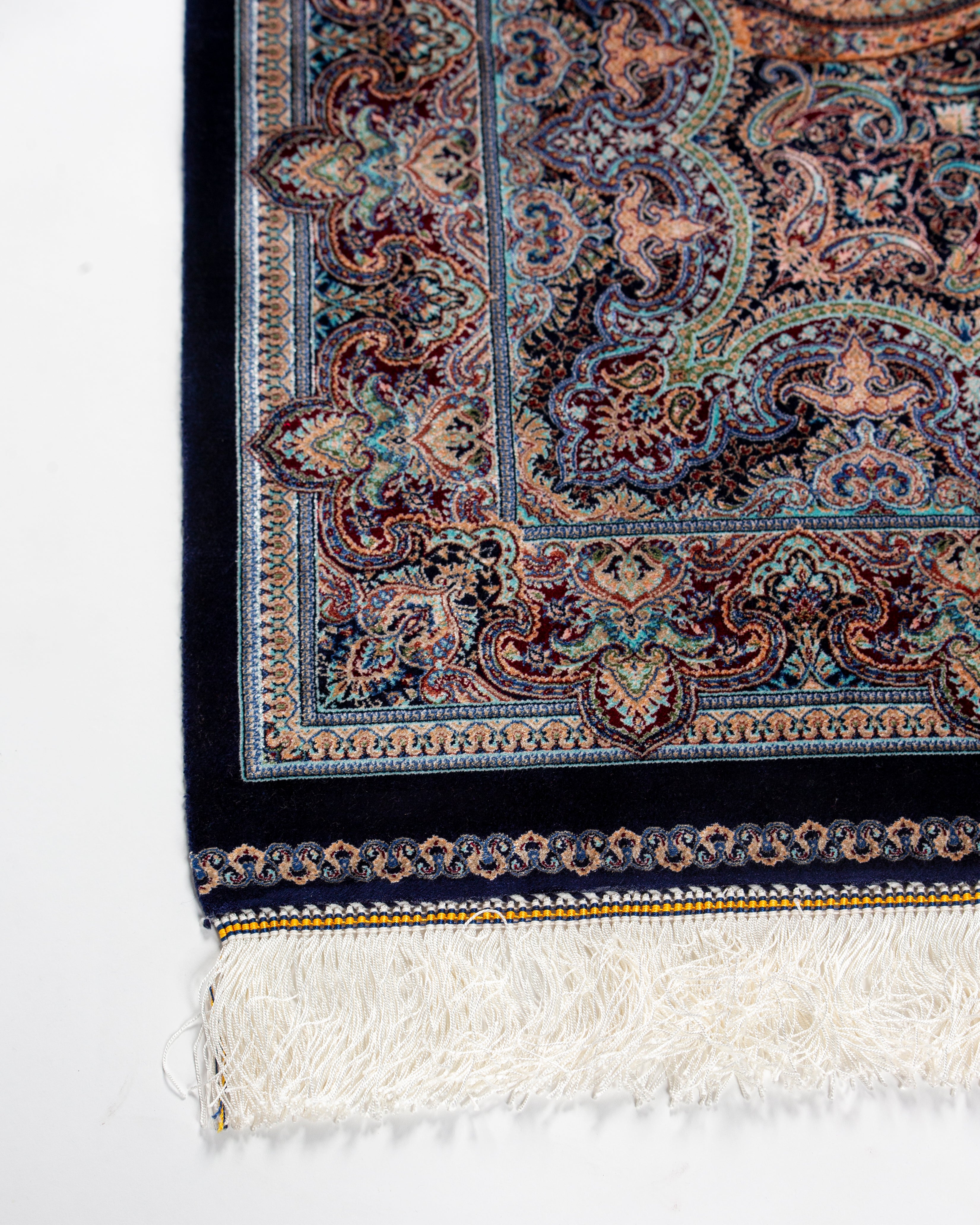 Silk pile detail of the Mahtab rug