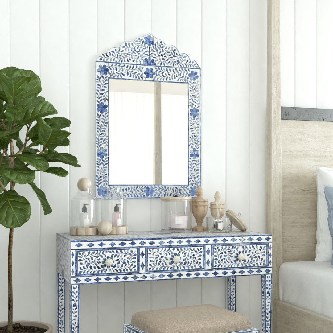 Jade Mirror - Blue Bone Inlay - Tabeer Homes