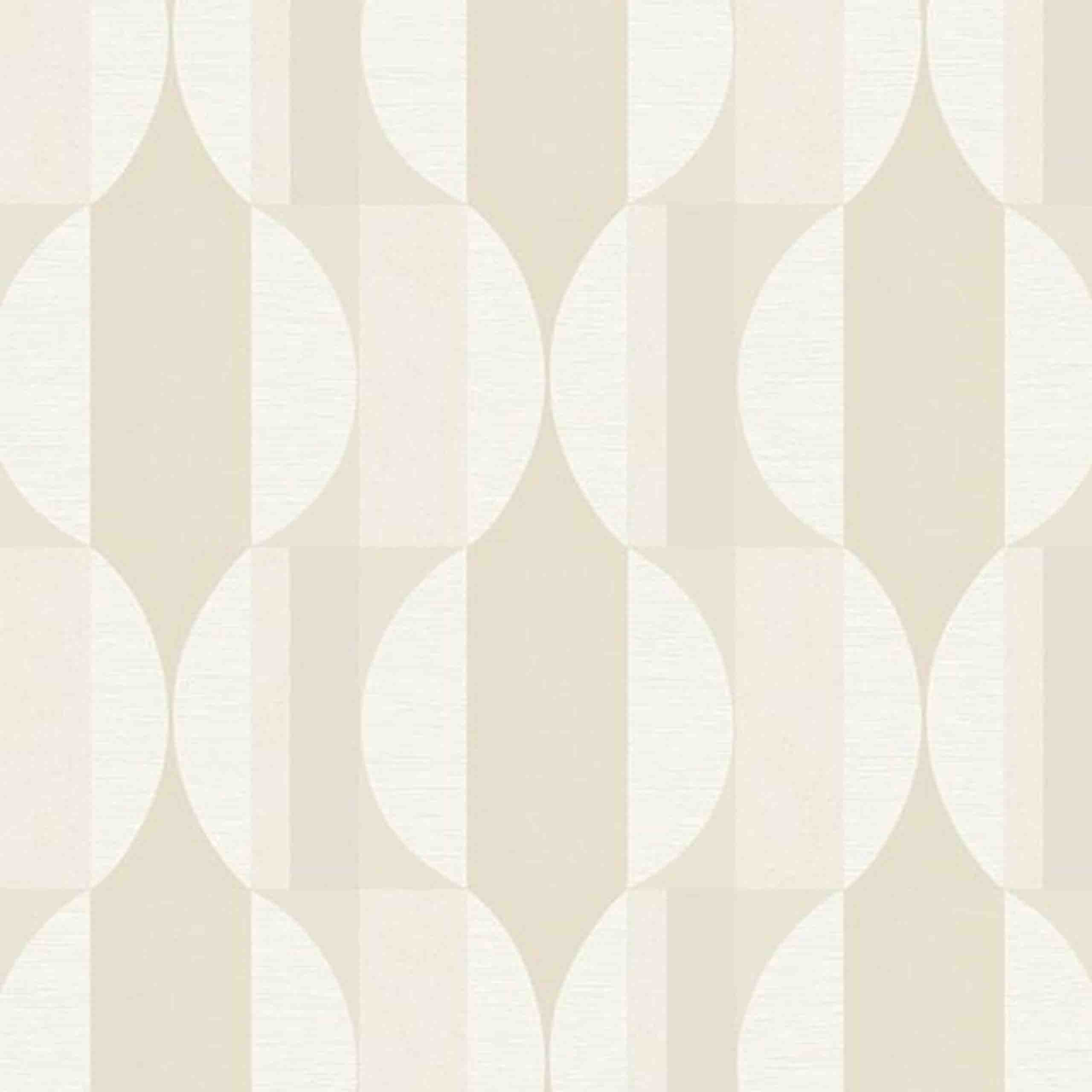 A modern geometric wallpaper featuring a white and cream pattern, perfect for adding a touch of elegance to living spaces.