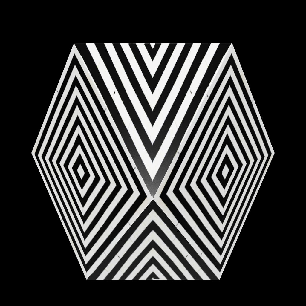 Aryan Side Table - Black & White Bone Inlay - Tabeer Homes