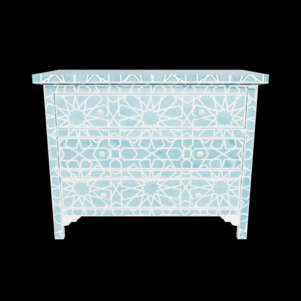 Cyrus Chest of Drawers - Blue Bone Inlay - Tabeer Homes