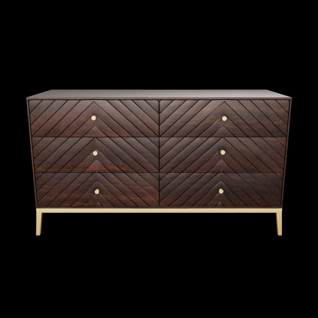 Ewan Big Chest of Drawers - Dark Wood - Tabeer Homes