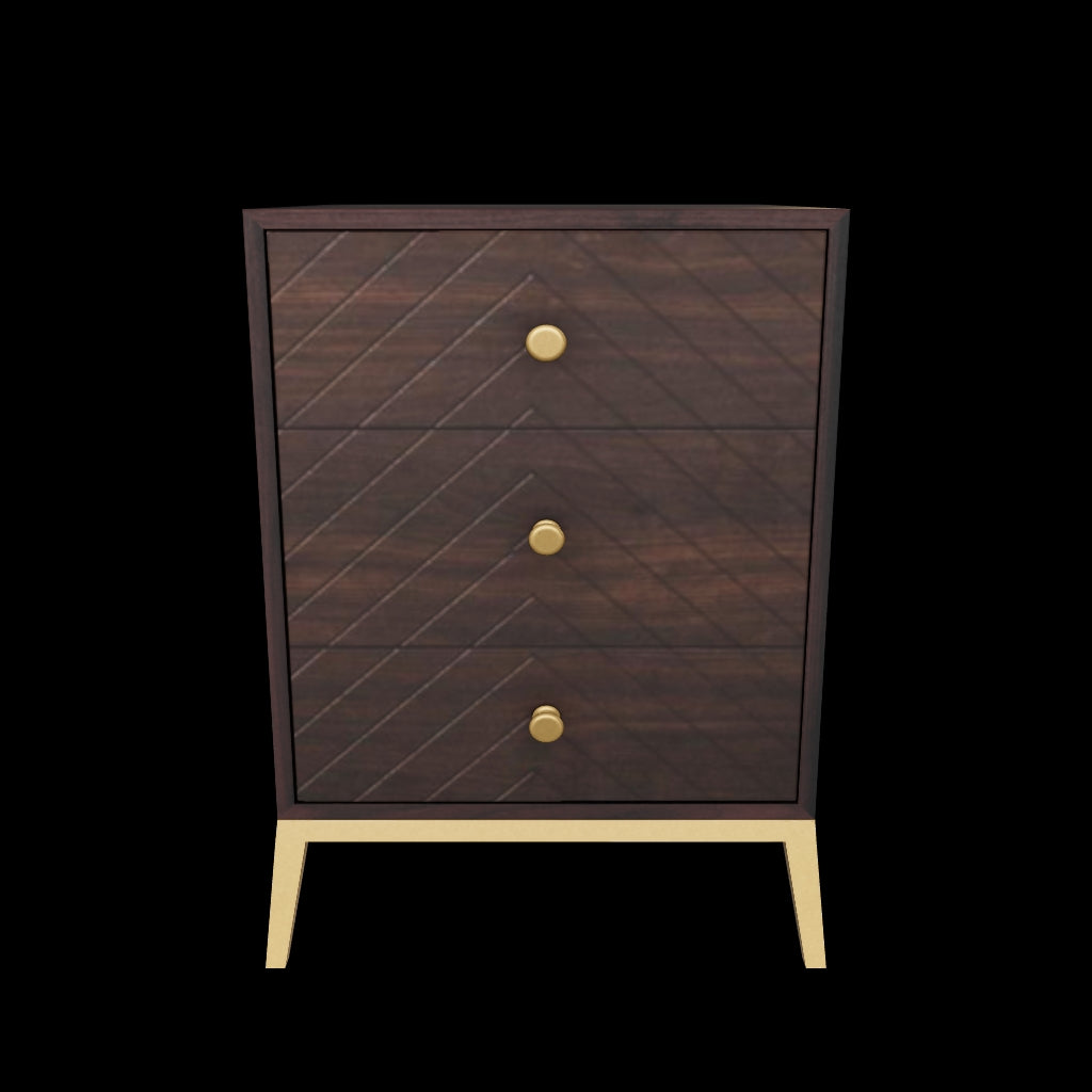 Ewan Side Drawer - Dark Wood - Tabeer Homes