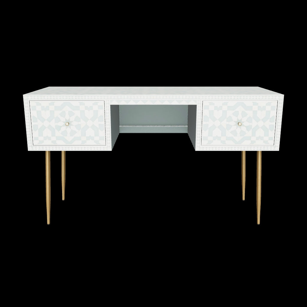 Taara Console Desk - Green Bone Inlay - Tabeer Homes